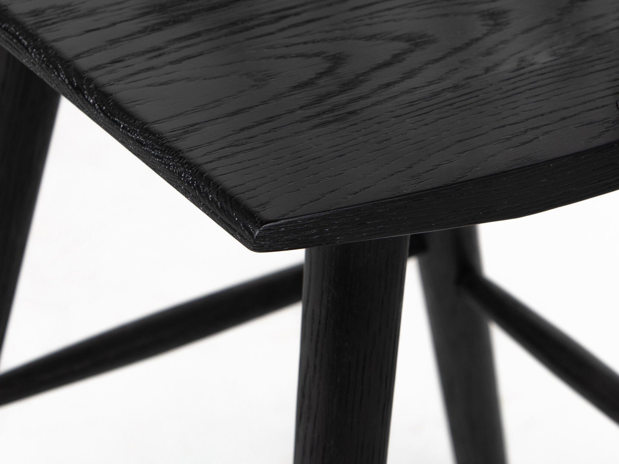 Four Hands Wallis Lewis Black Oak  Wood Windsor Bar Stool