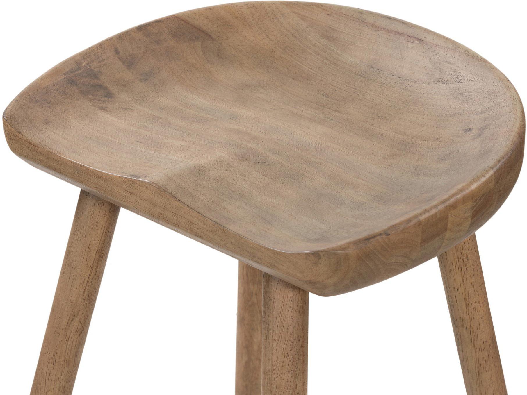 Four Hands Belfast Solid Wood Natural Matte Black Iron Barrett Counter Stool