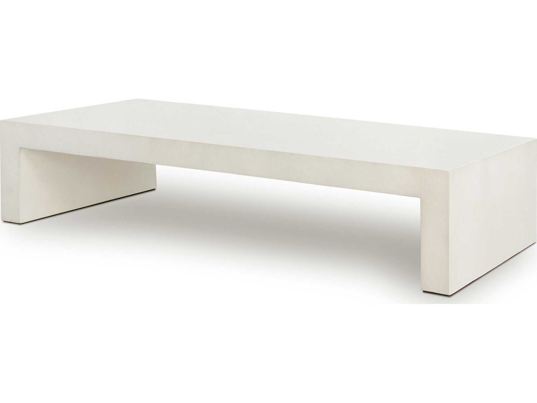Four Hands Bina Parish White Concrete Coffee Table