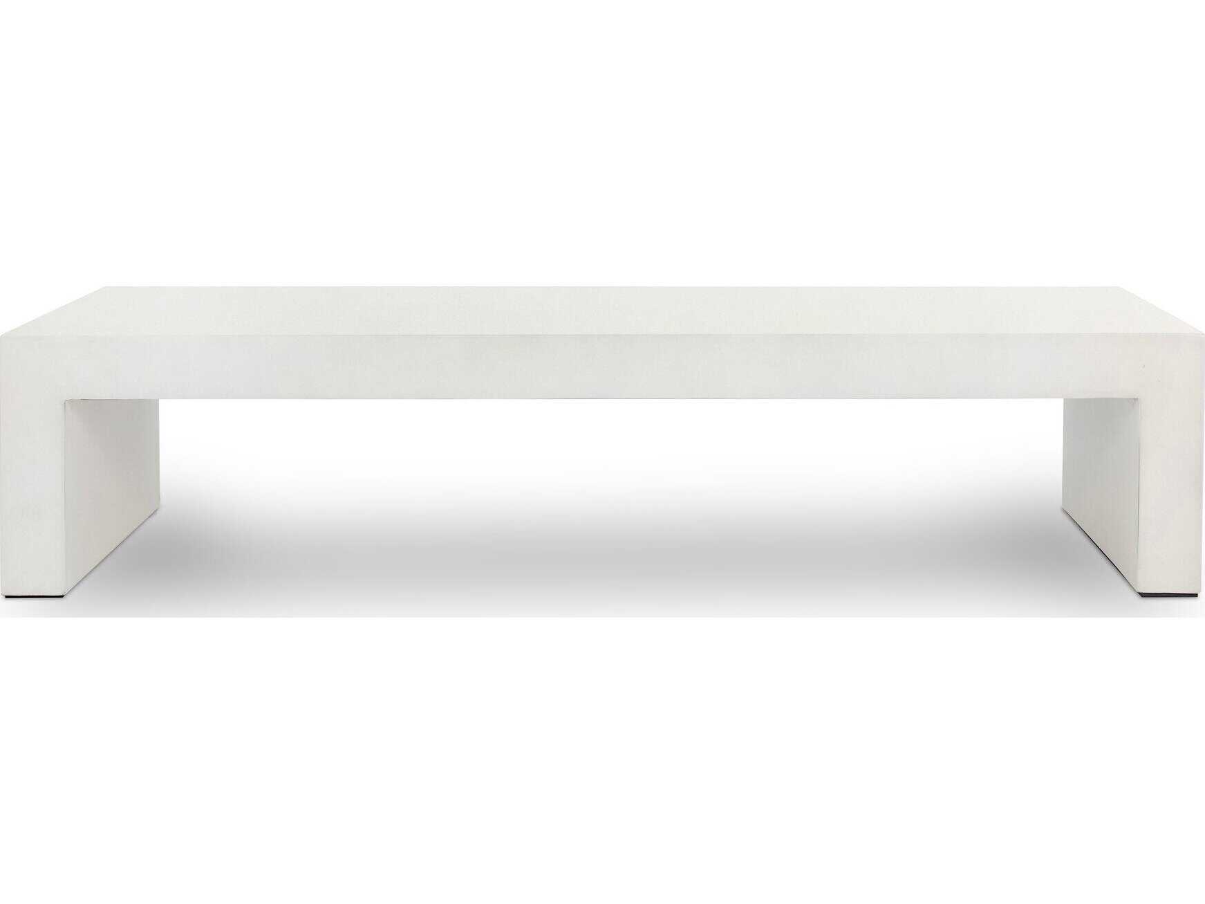 Four Hands Bina Parish White Concrete Coffee Table