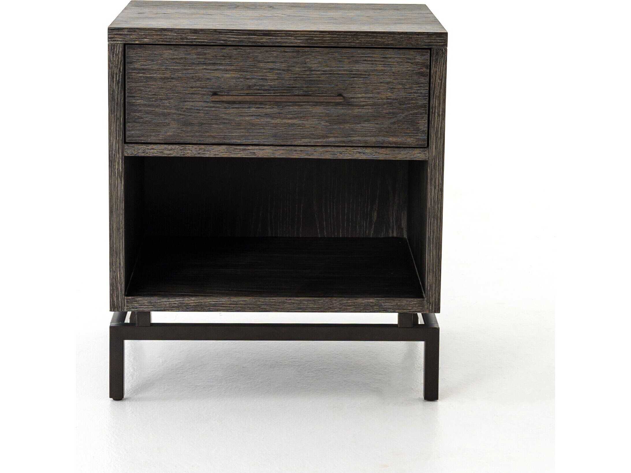 Four Hands Brighton 1-Drawer Gray Oak Wood Nightstand