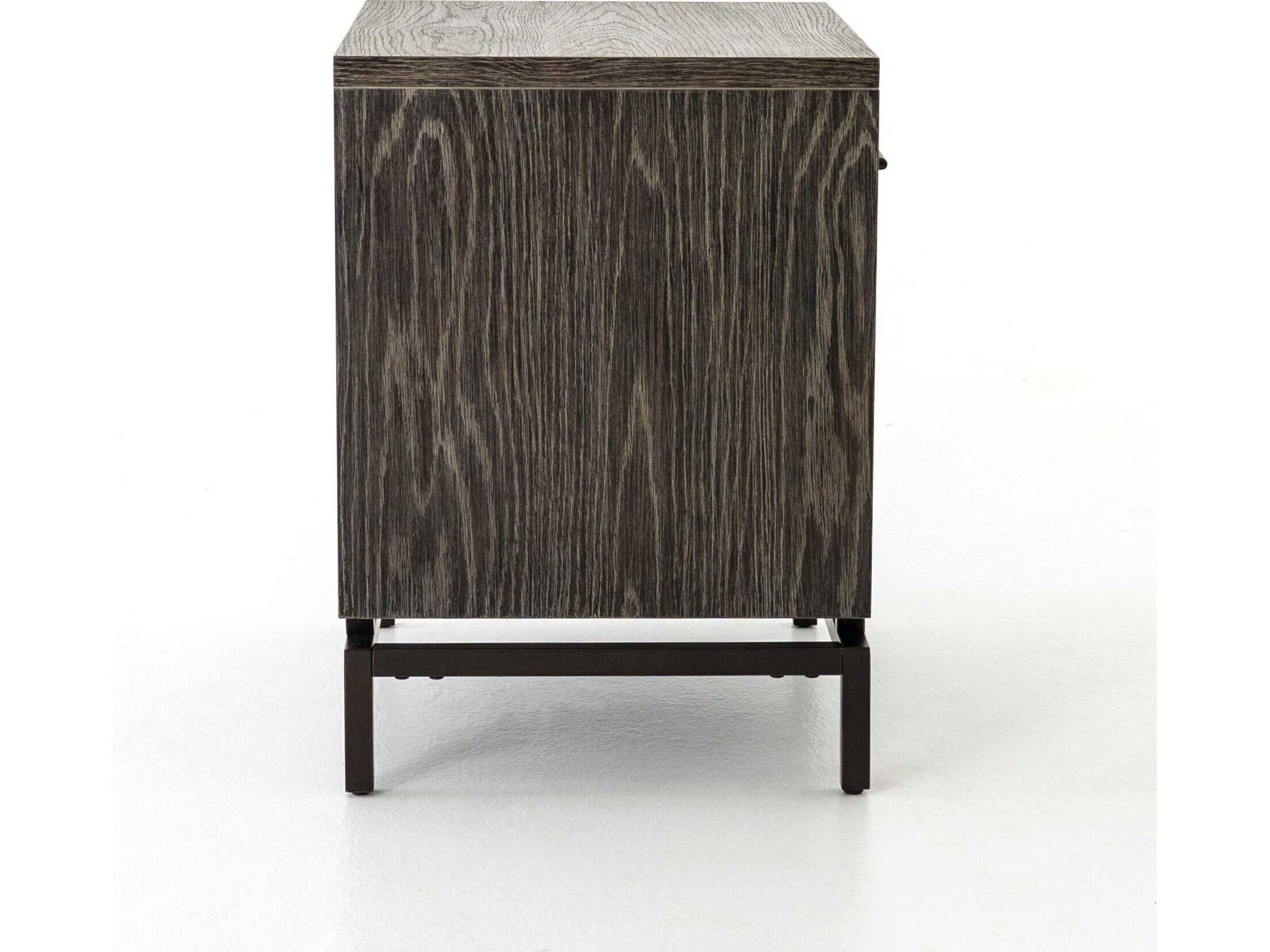 Four Hands Brighton 1-Drawer Gray Oak Wood Nightstand