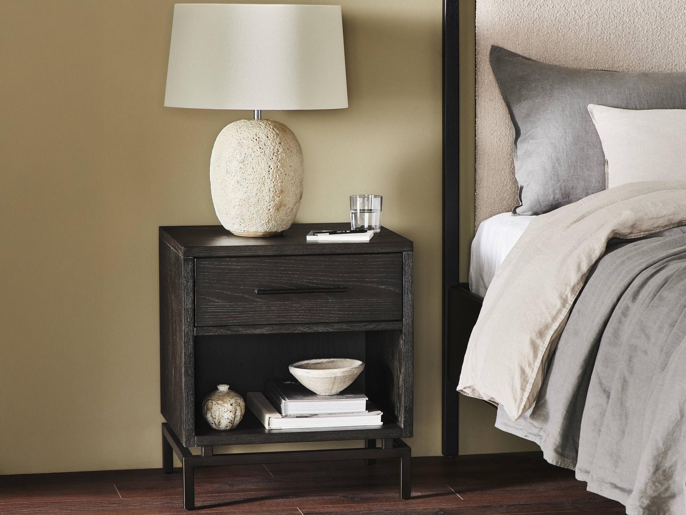 Four Hands Brighton 1-Drawer Gray Oak Wood Nightstand