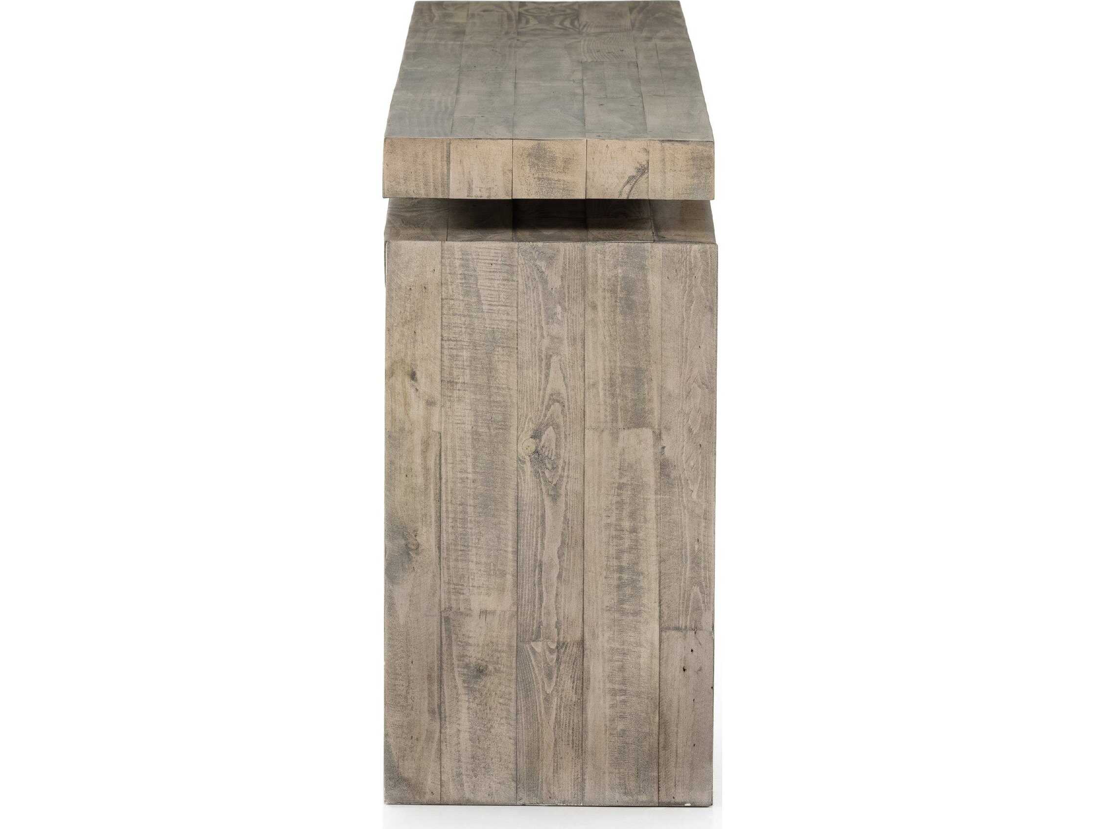 Four Hands Sierra Matthes Rectangular Wood Weathered Wheat Console Table