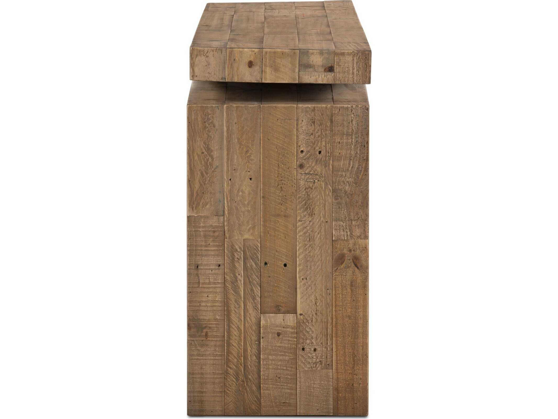Four Hands Sierra Matthes Rectangular Wood Rustic Natural Console Table
