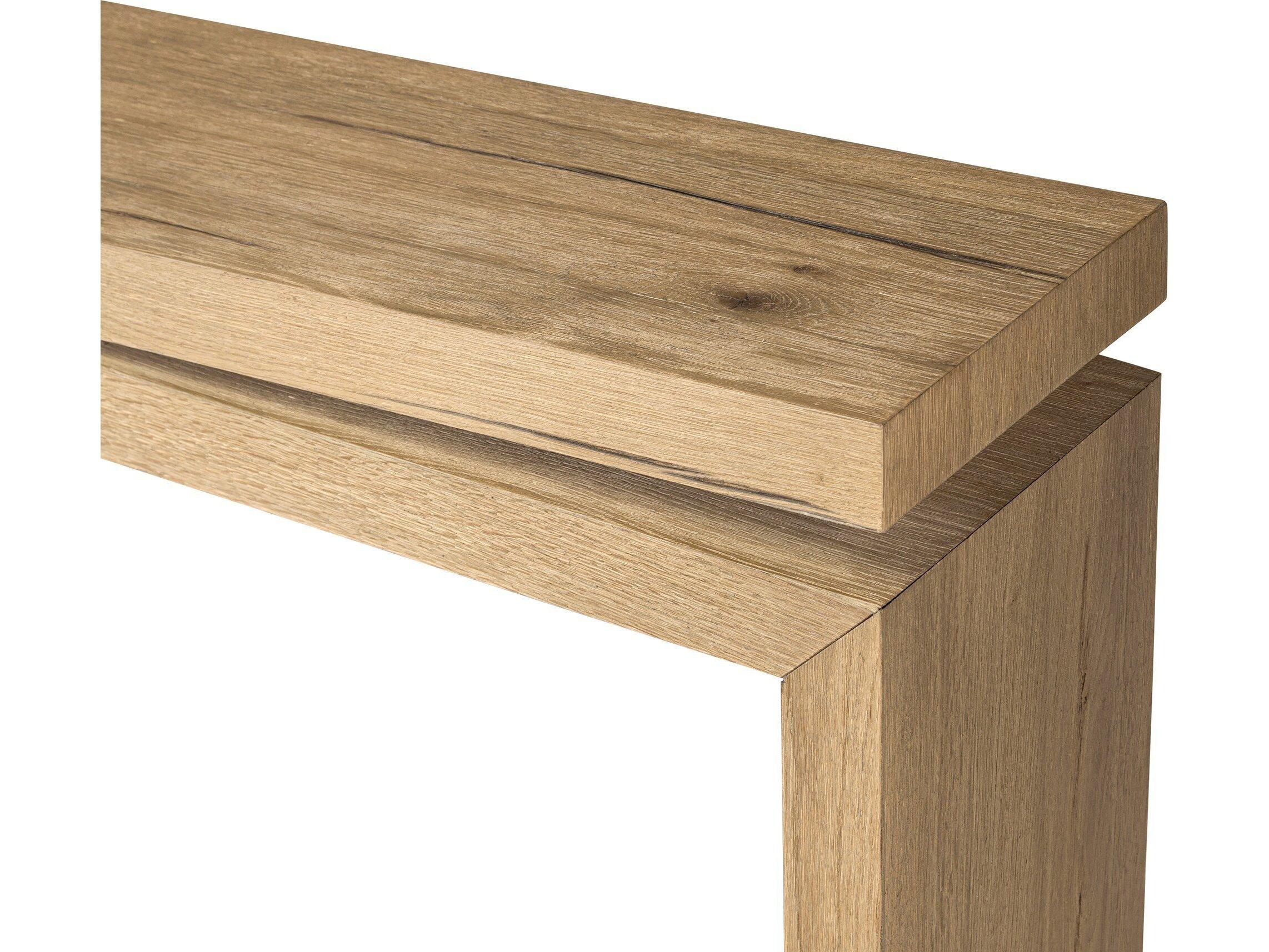 Four Hands Haiden Matthes Worn Oak Veneer Rectangular Oak Wood Console Table