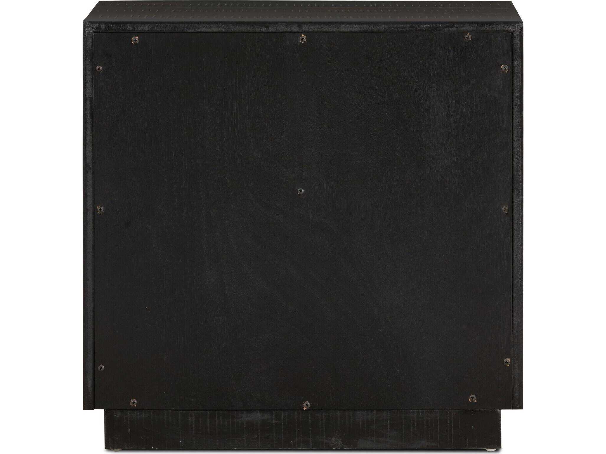 Four Hands Hadley Suki 2-Drawers Black Solid Wood Nightstand