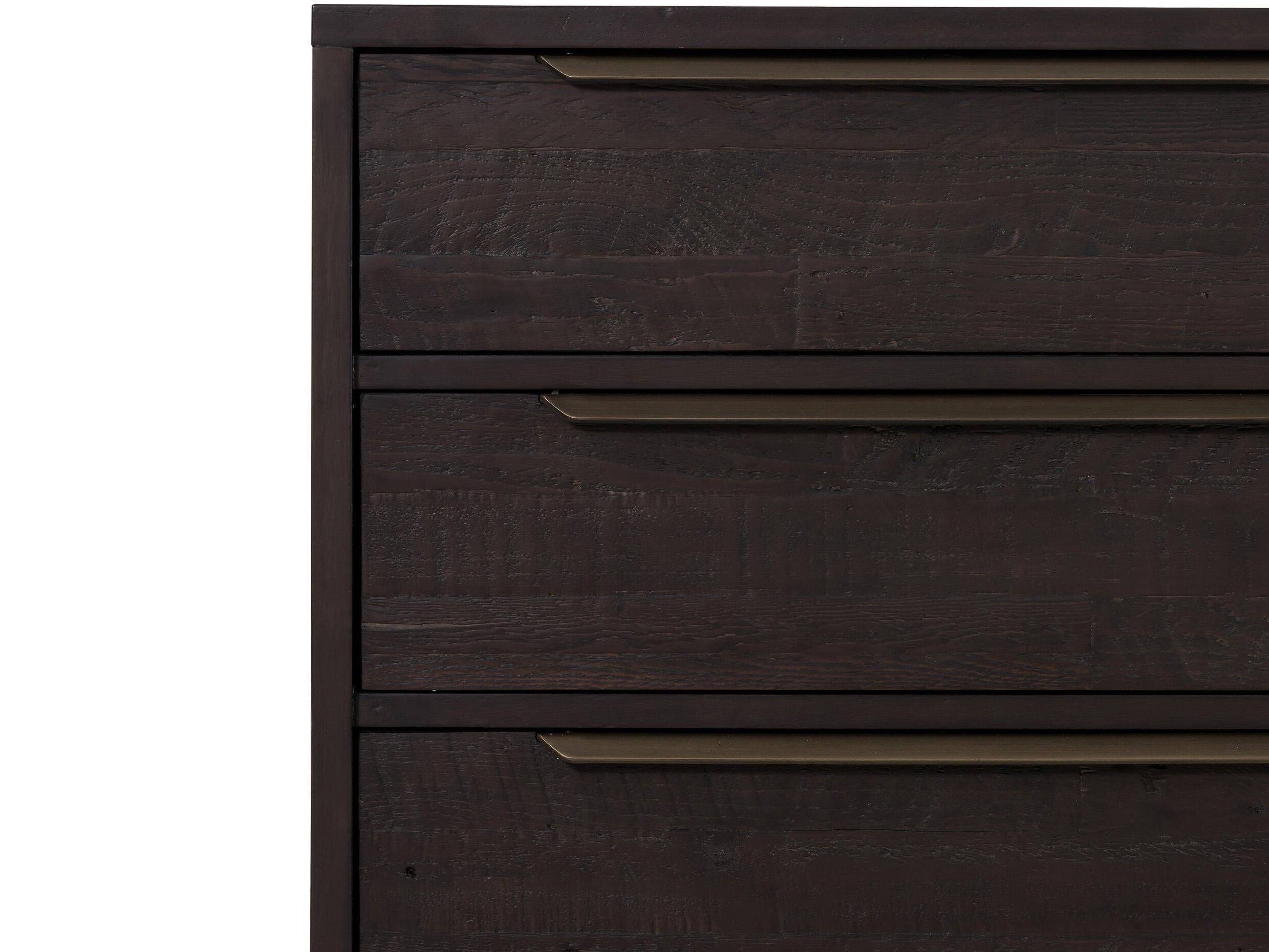 Four Hands Wyeth 6-Drawers Black Pine Wood Double Dresser