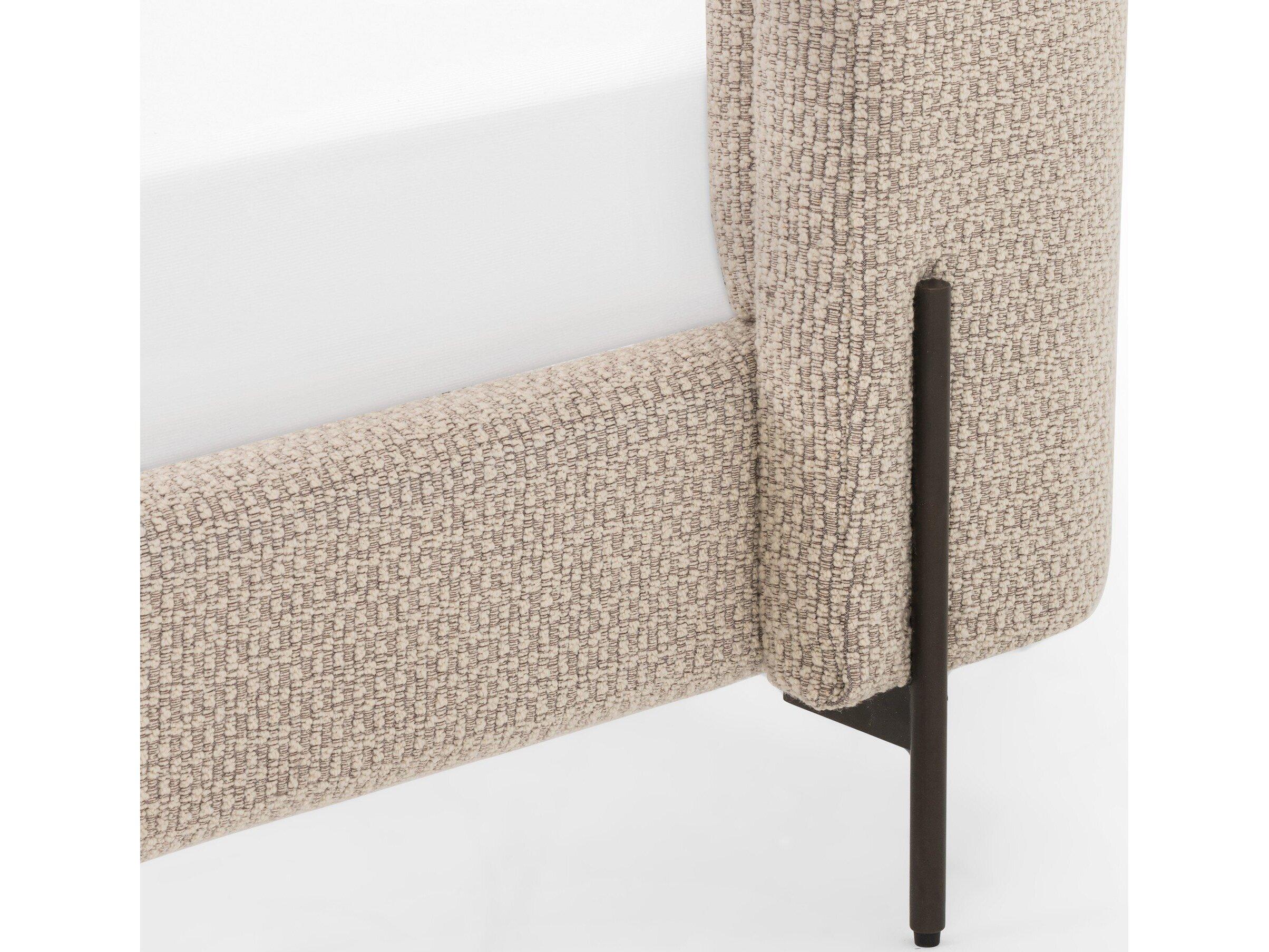 Four Hands Kensington Dobson Gunmetal Perin Oatmeal Beige Upholstered King Platform Bed