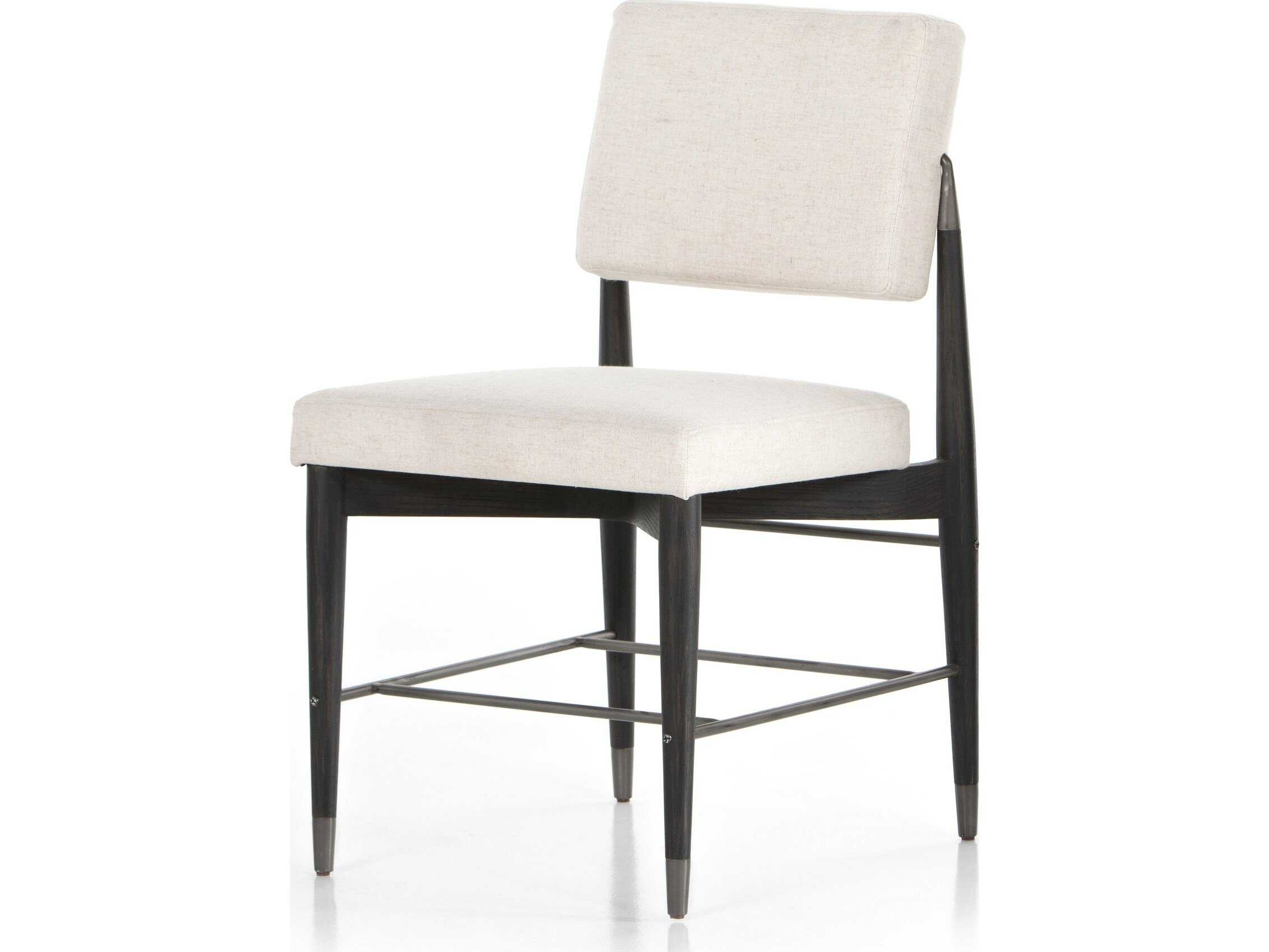 Four Hands Parallel Anton Oak Wood Beige Upholstered Side Dining Chair