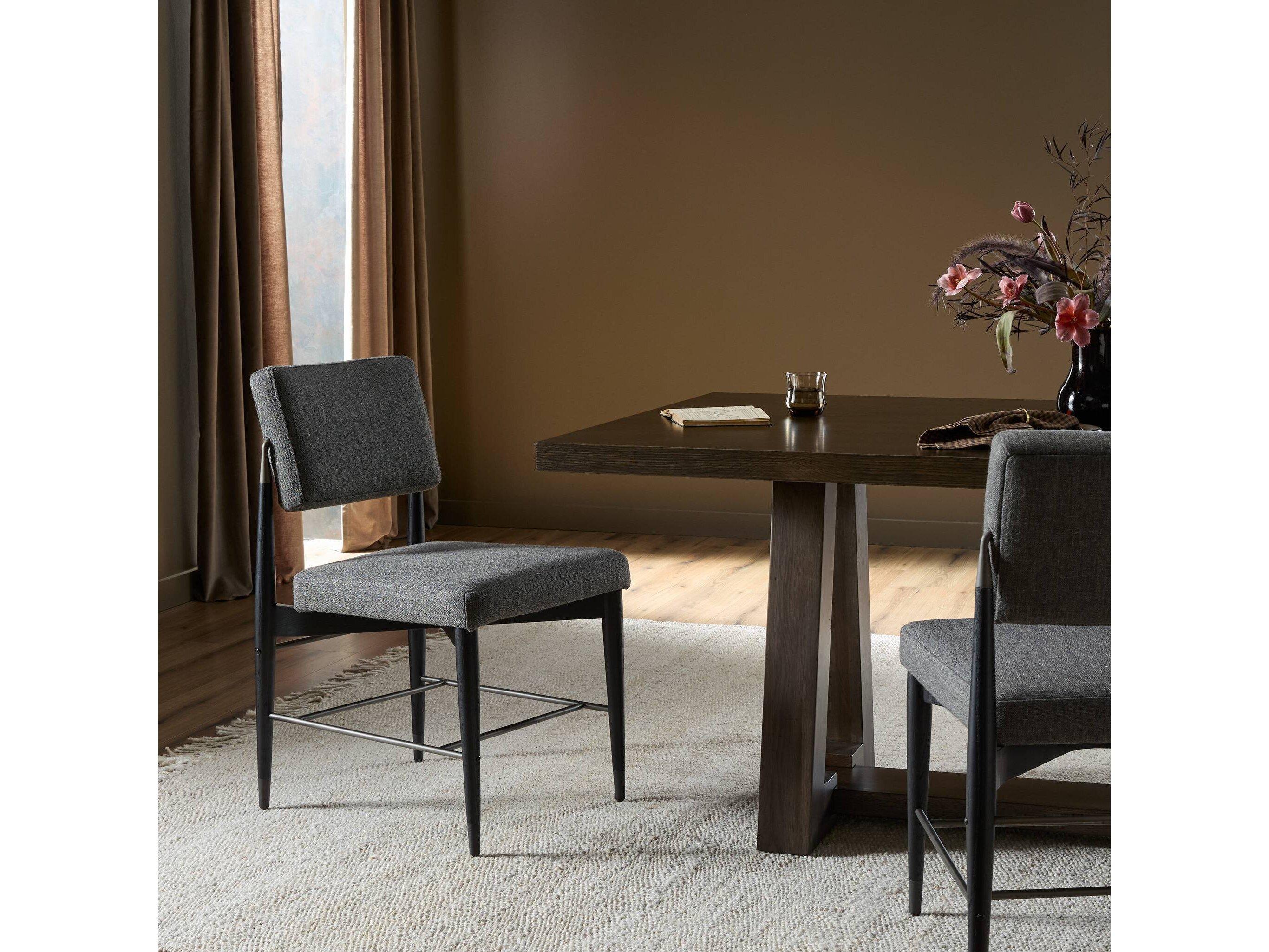 Four Hands Parallel Anton Solid Wood Gray Upholstered Side Dining Chair