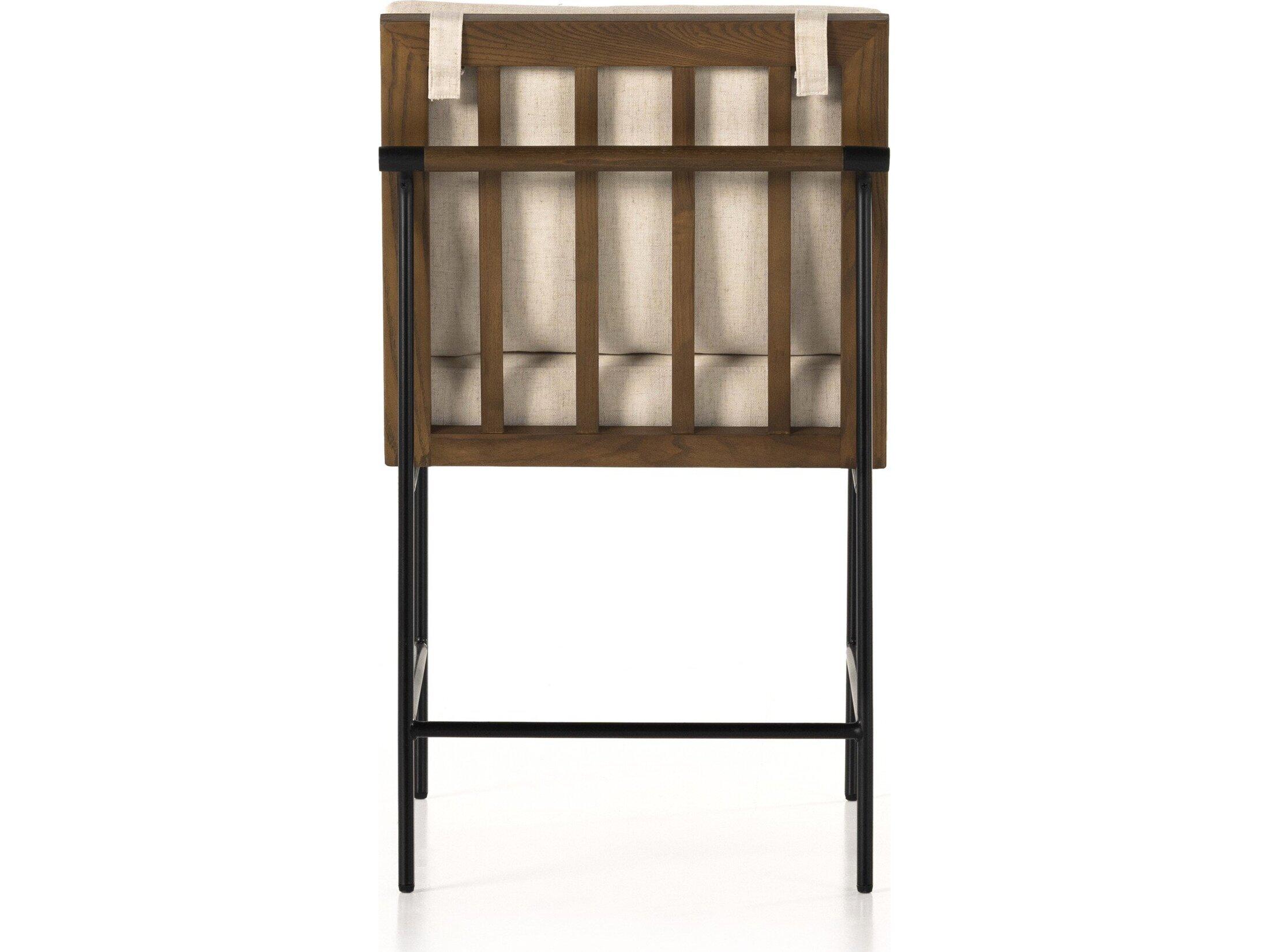 Four Hands Westgate Crete Oak Wood Beige Upholstered Side Dining Chair