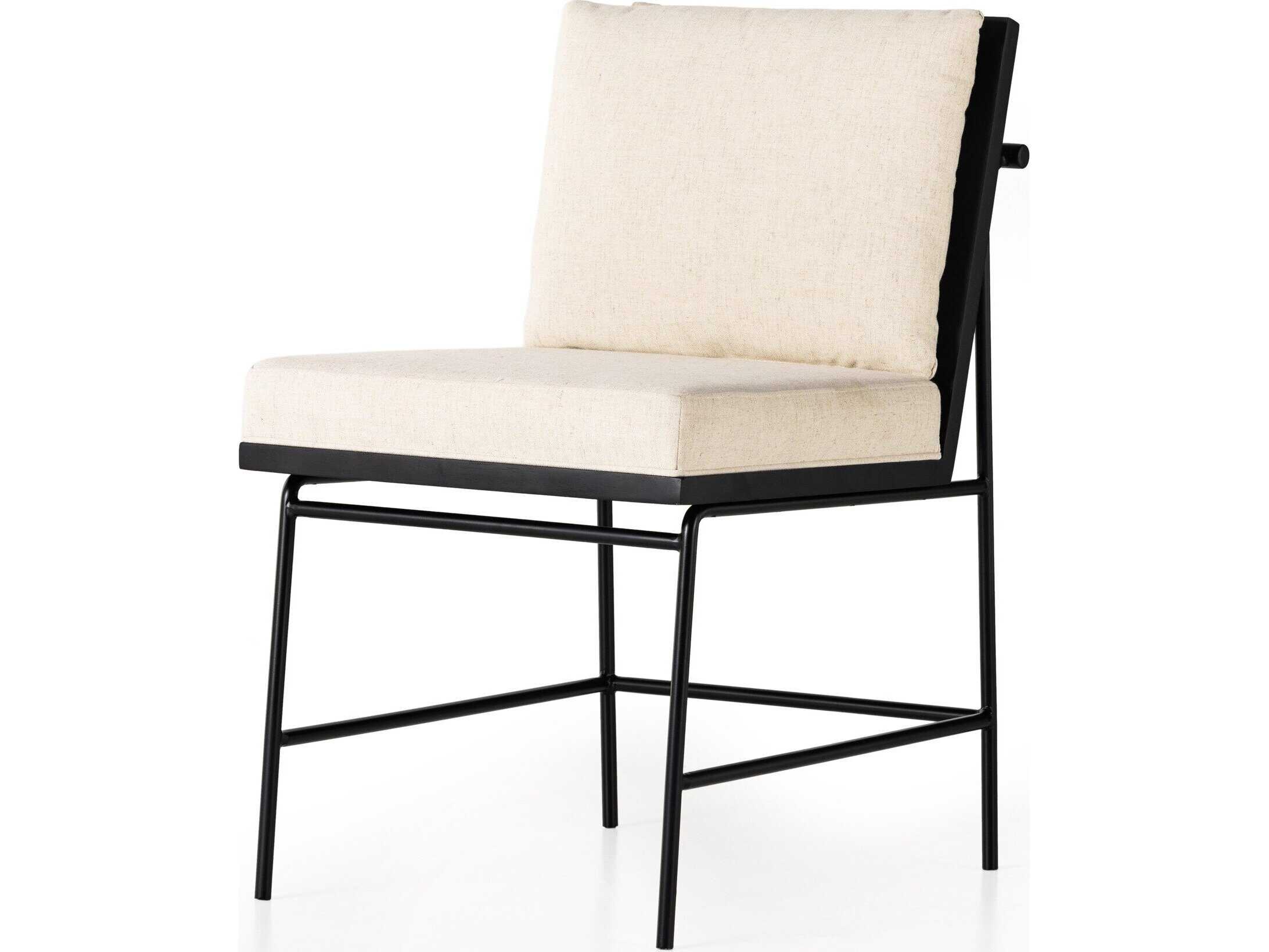 Four Hands Westgate Crete Solid Wood Beige Upholstered Side Dining Chair