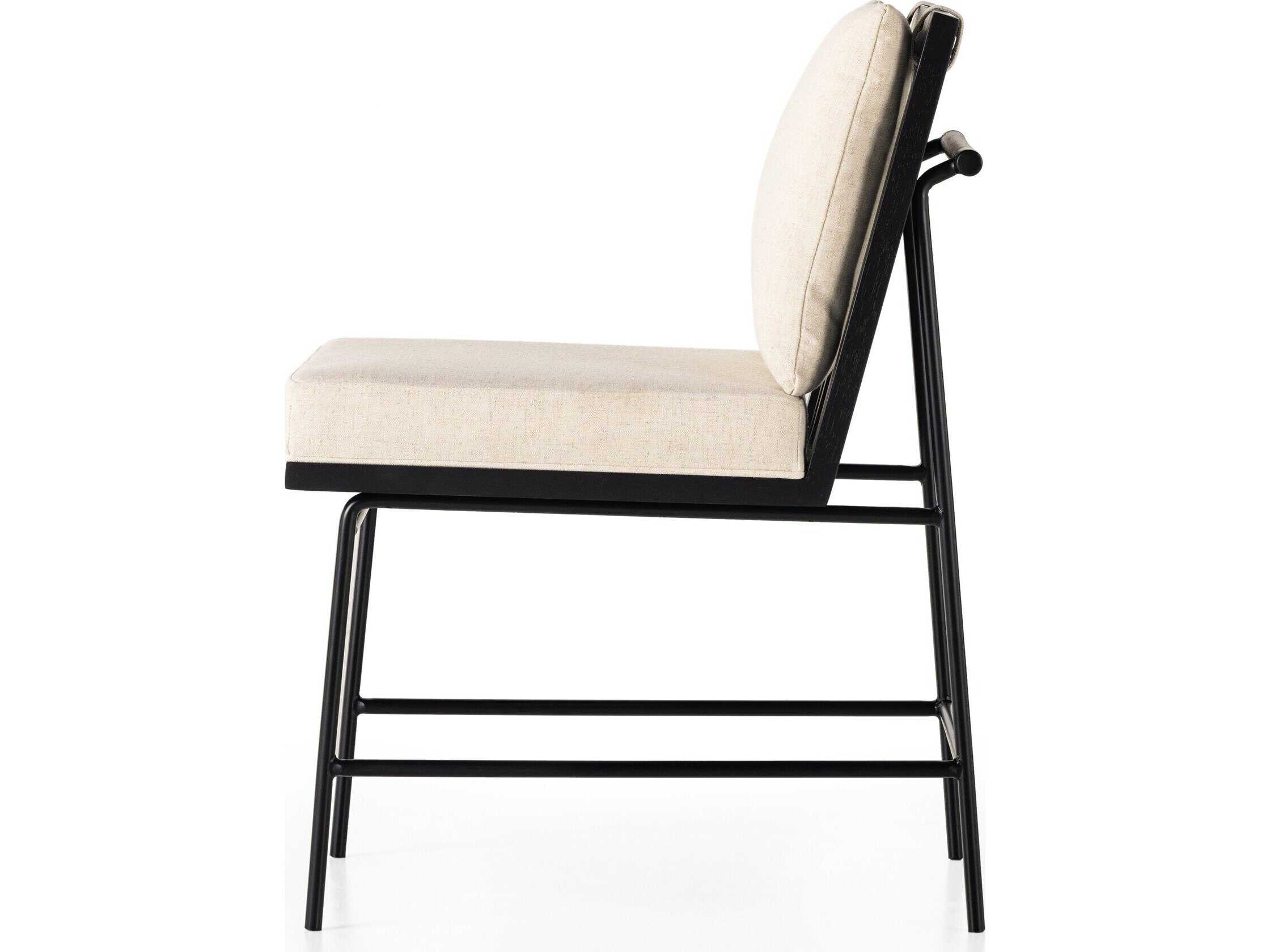 Four Hands Westgate Crete Solid Wood Beige Upholstered Side Dining Chair