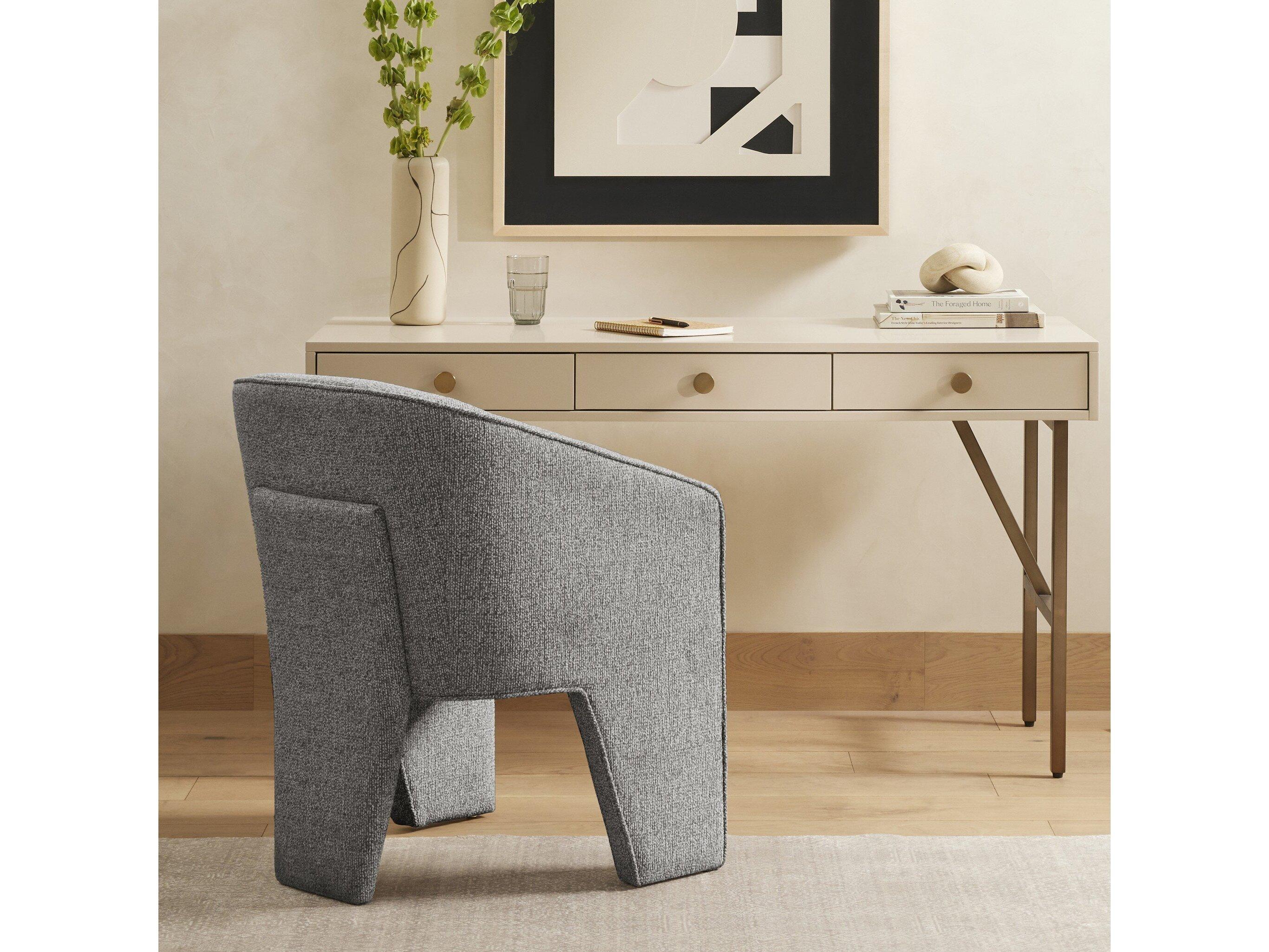 Four Hands Grayson Gray Upholstered Arm Dining Chair