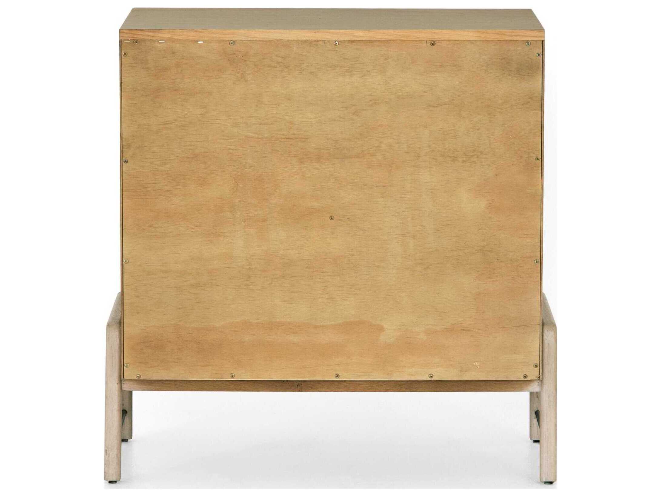 Four Hands Filmore Rosedale 3-Drawers Brown Oak Wood Nightstand