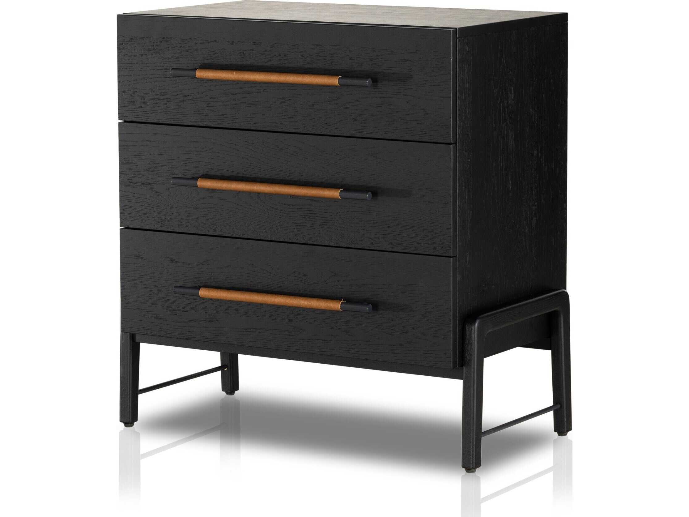 Four Hands Filmore Rosedale 3-Drawers Oak Wood Nightstand
