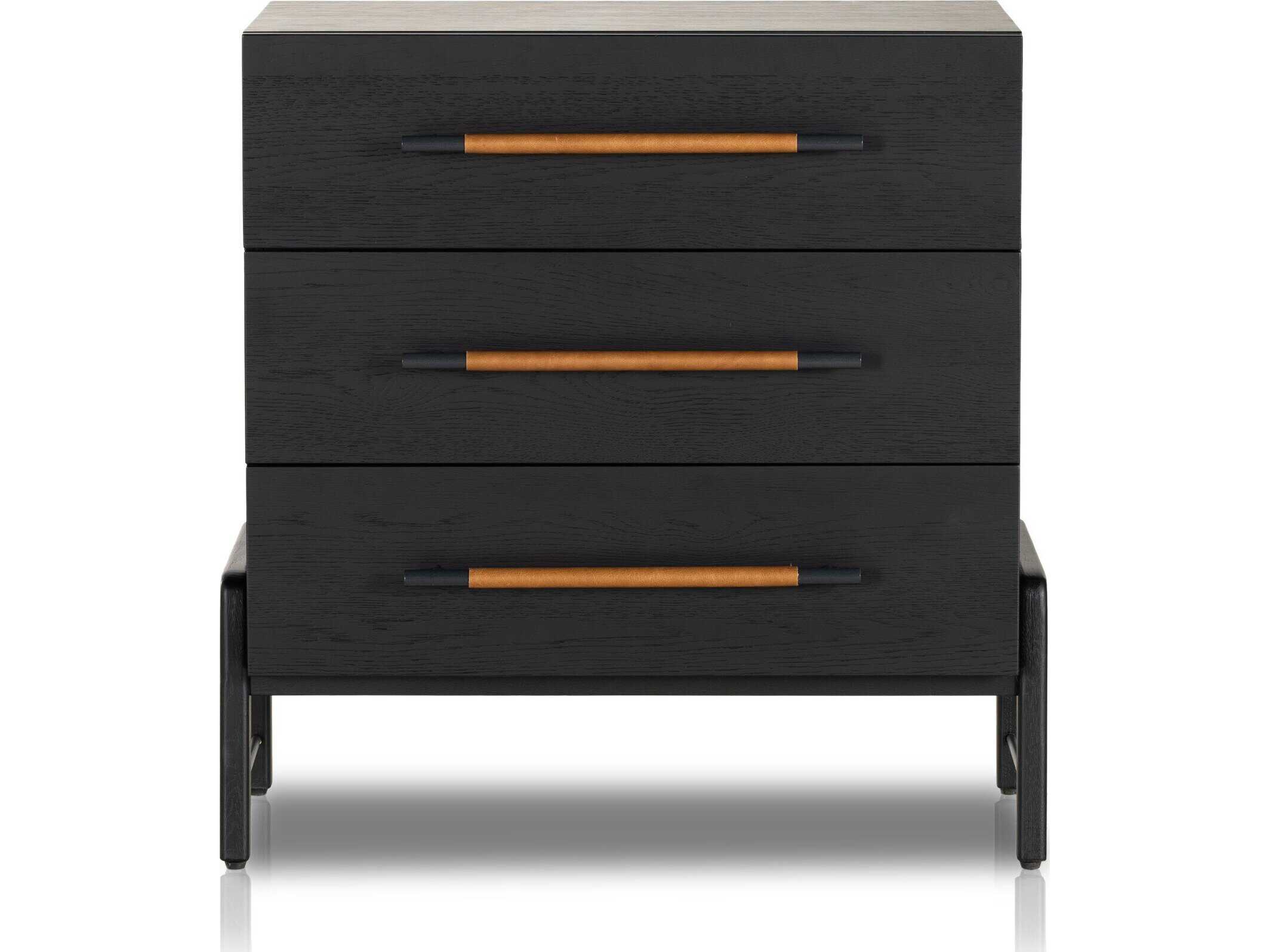 Four Hands Filmore Rosedale 3-Drawers Oak Wood Nightstand