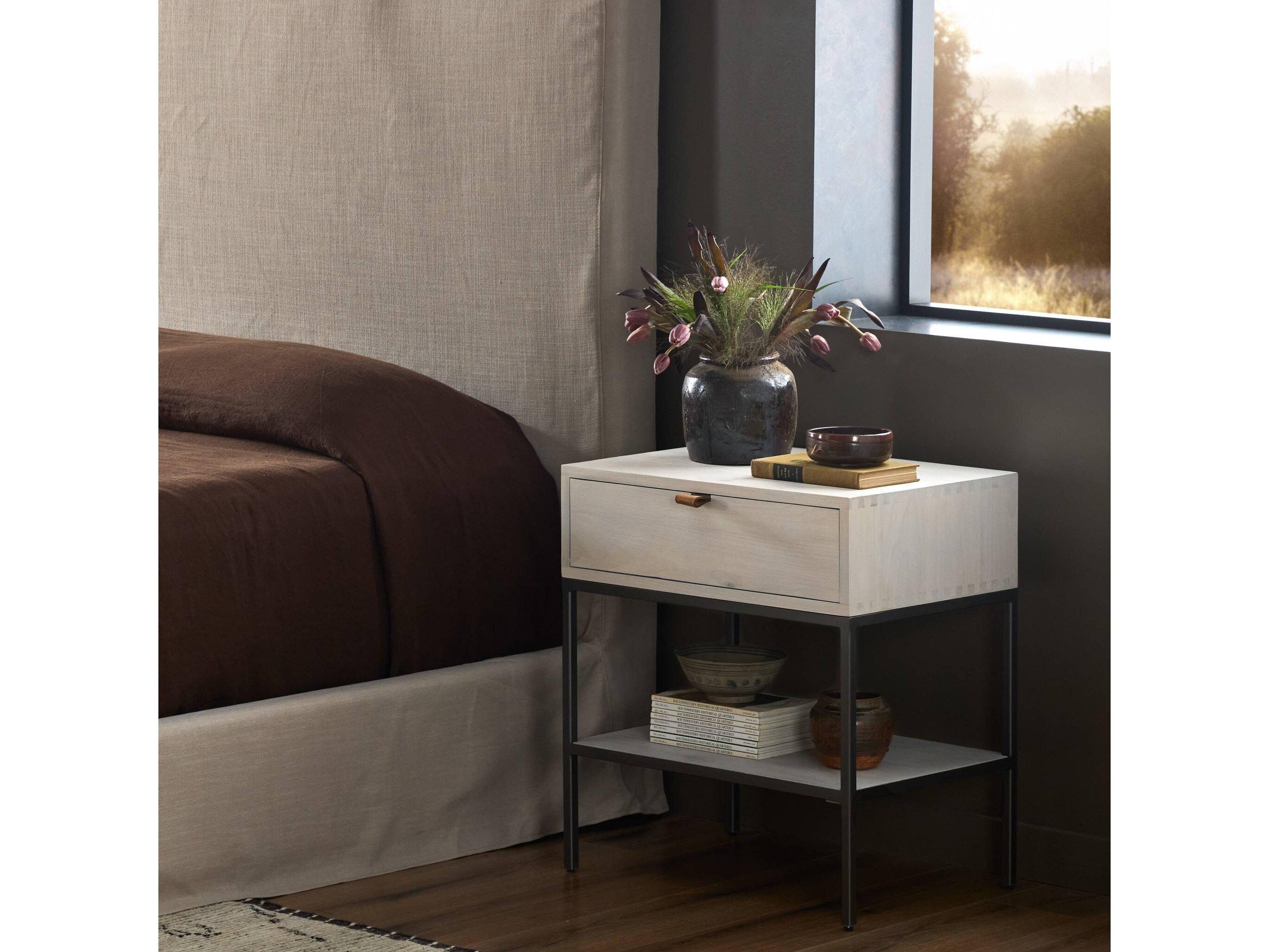 Four Hands Fulton Trey Dove Poplar  Wood Nightstand