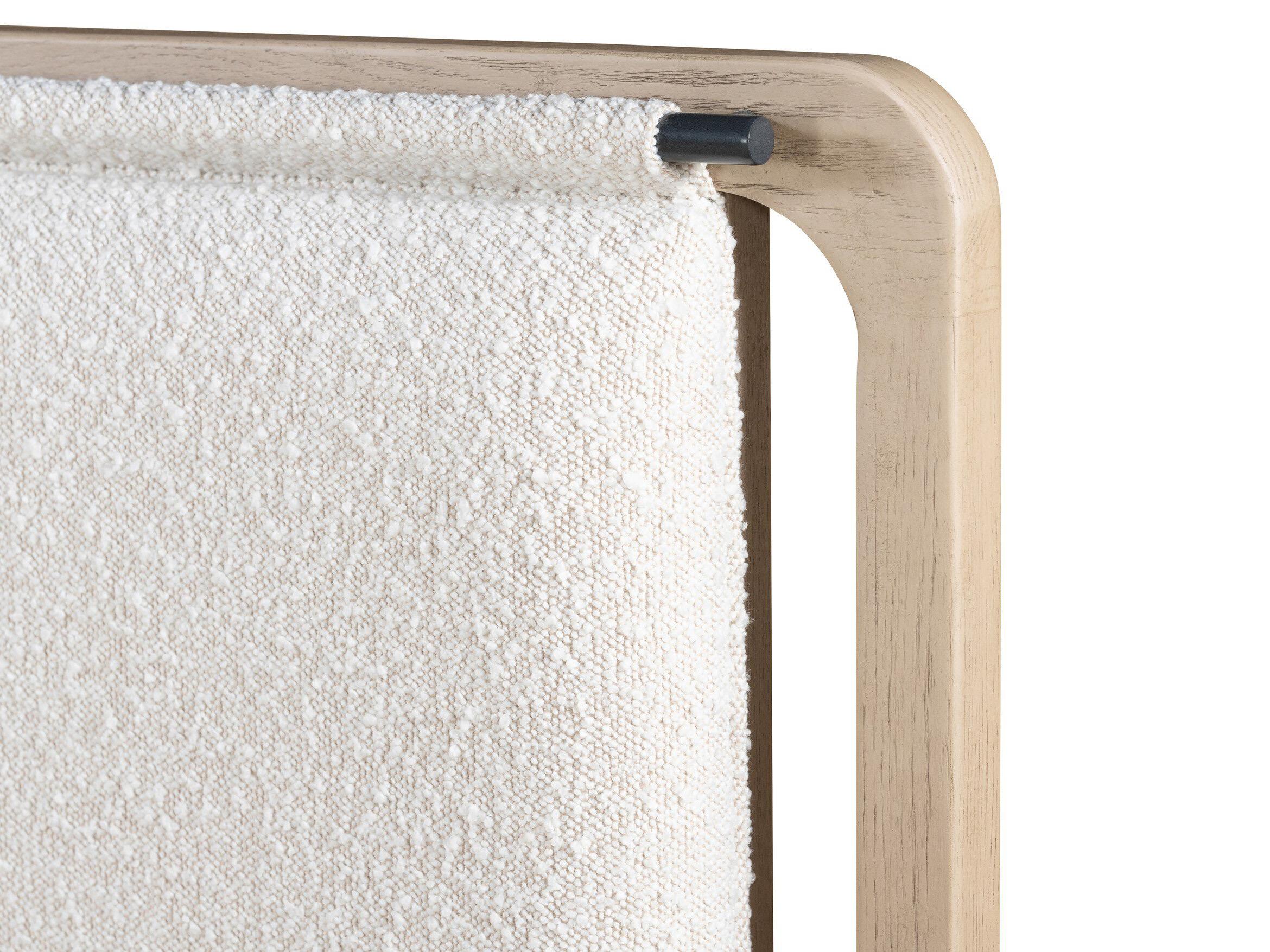 Four Hands Filmore Rosedale Yucca Oak Knoll Natural Gunmetal Beige Wood Upholstered King Panel Bed