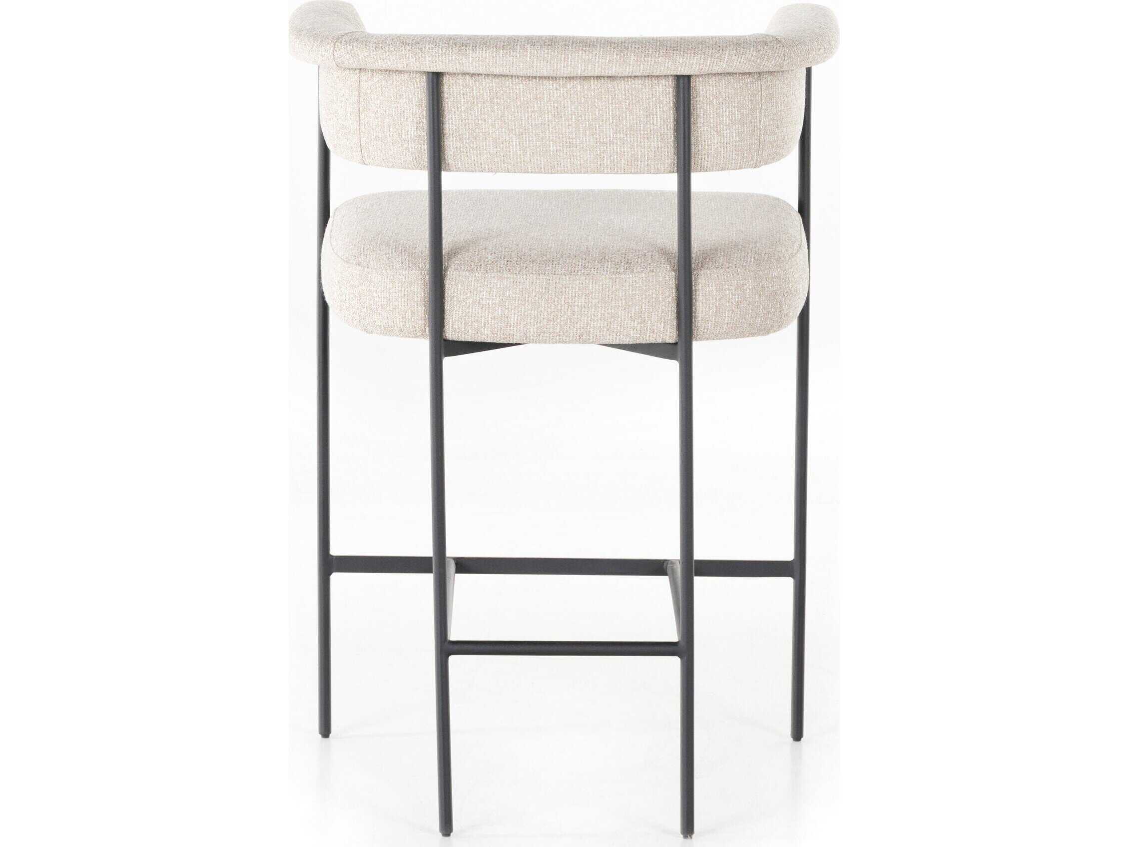 Luxecor Globetrotter Carrie Upholstered Light Camel Matte Black Counter Stool