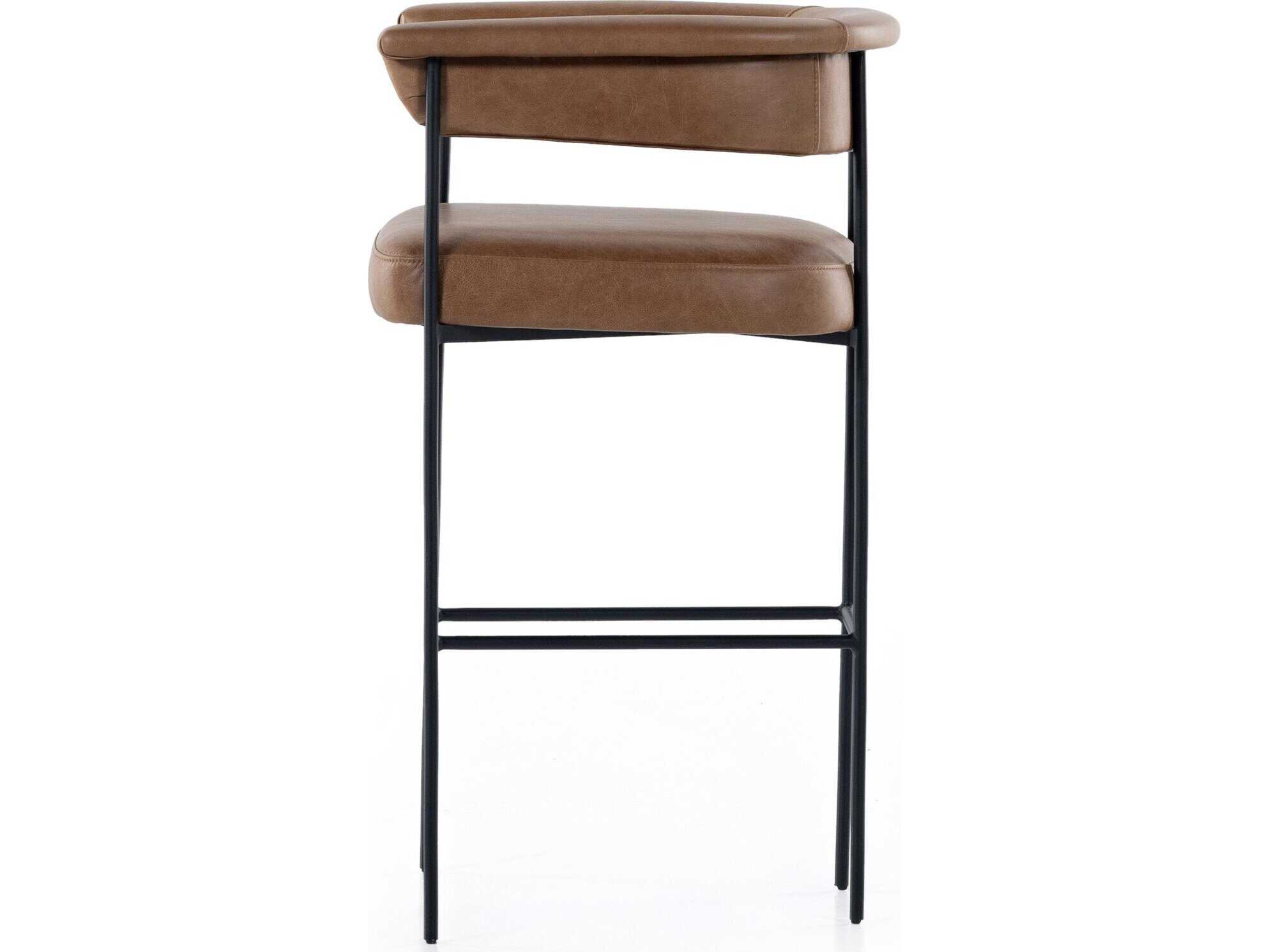 Four Hands Grayson Carrie Chaps Saddle Leather Bar Stool