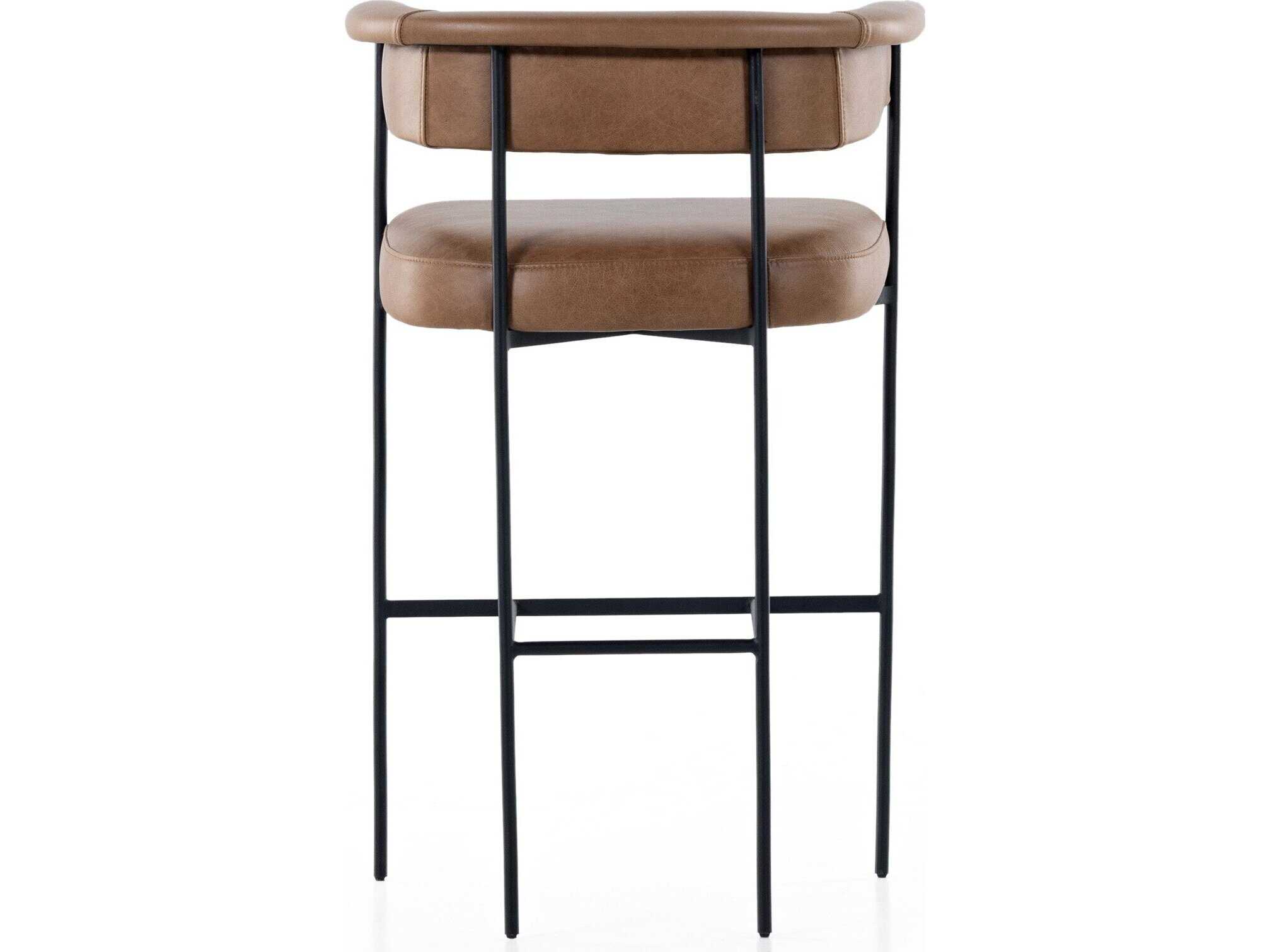 Four Hands Grayson Carrie Chaps Saddle Leather Bar Stool