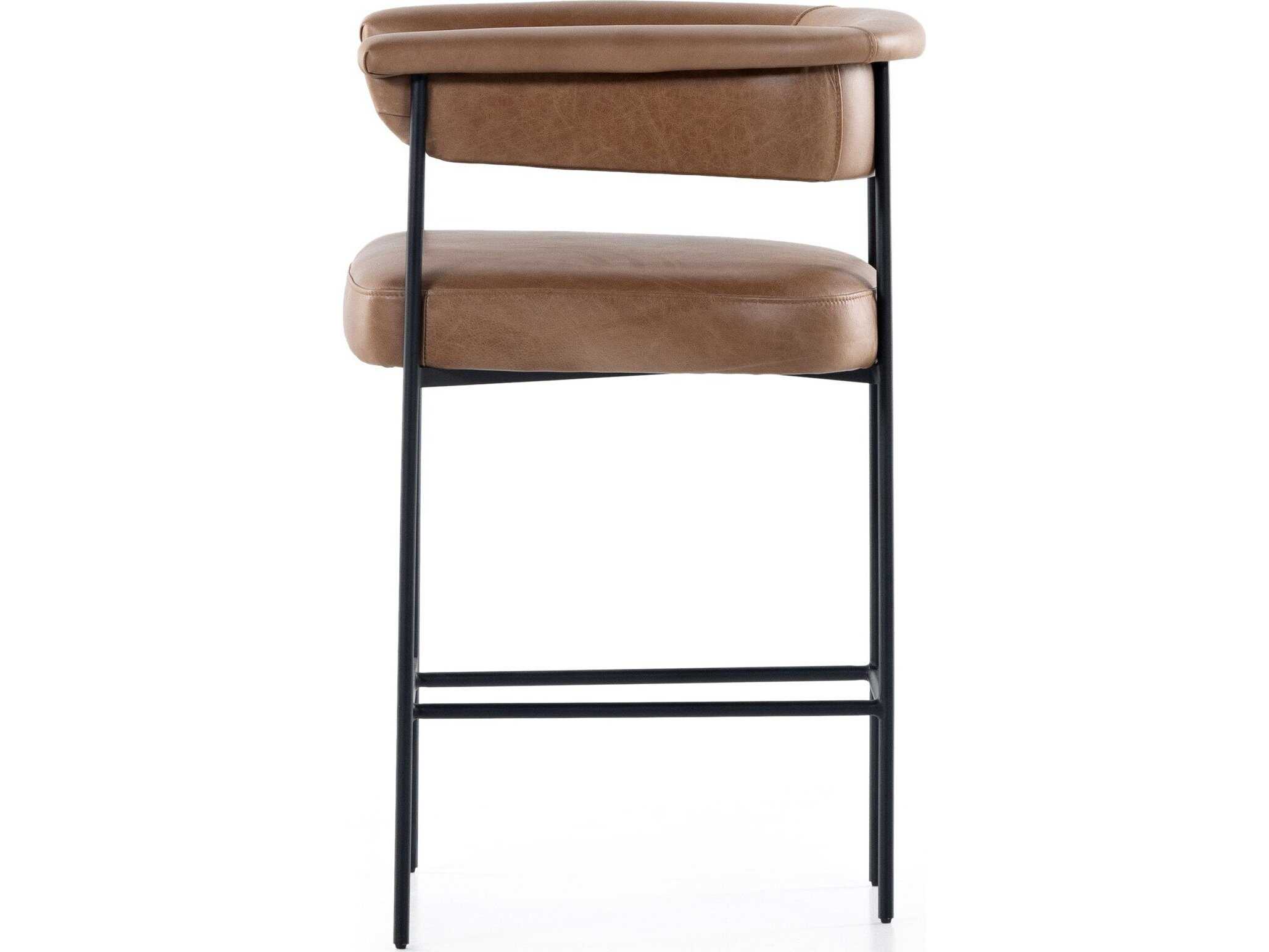 Four Hands Grayson Carrie Chaps Saddle Leather Counter Stool