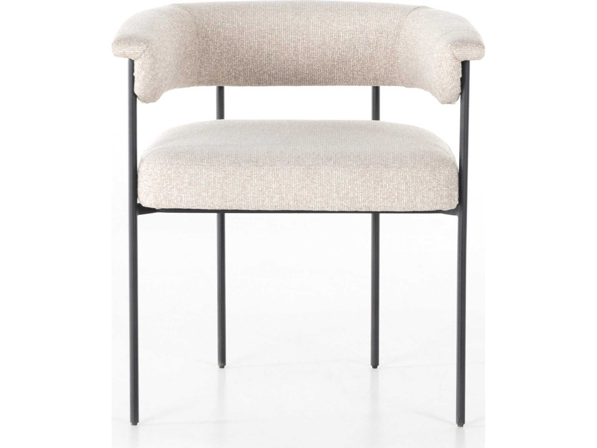 Four Hands Grayson Carrie Beige Upholstered Arm Dining Chair