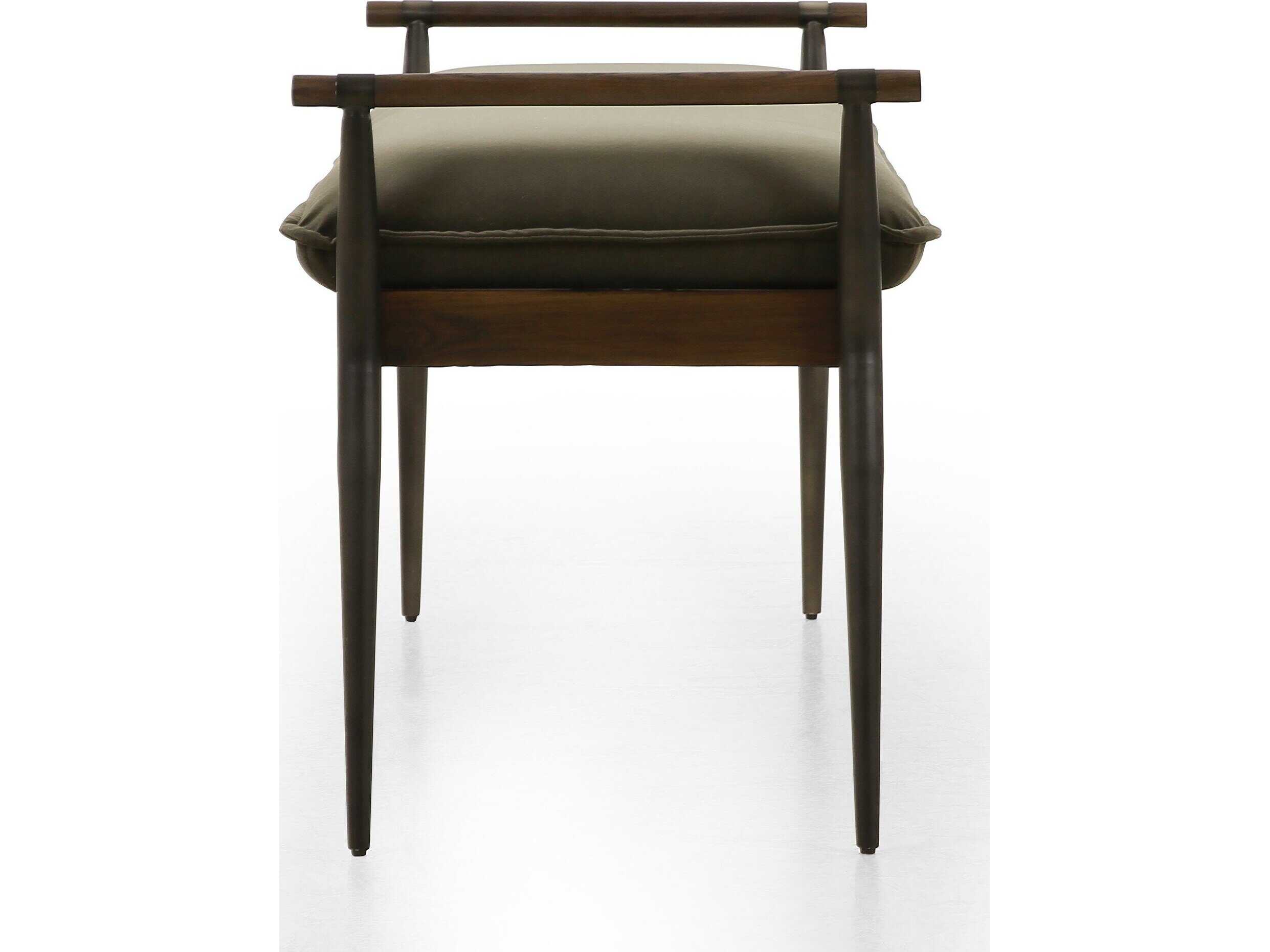 Four Hands Grayson Charlotte Modern Velvet Loden Upholstered Bench