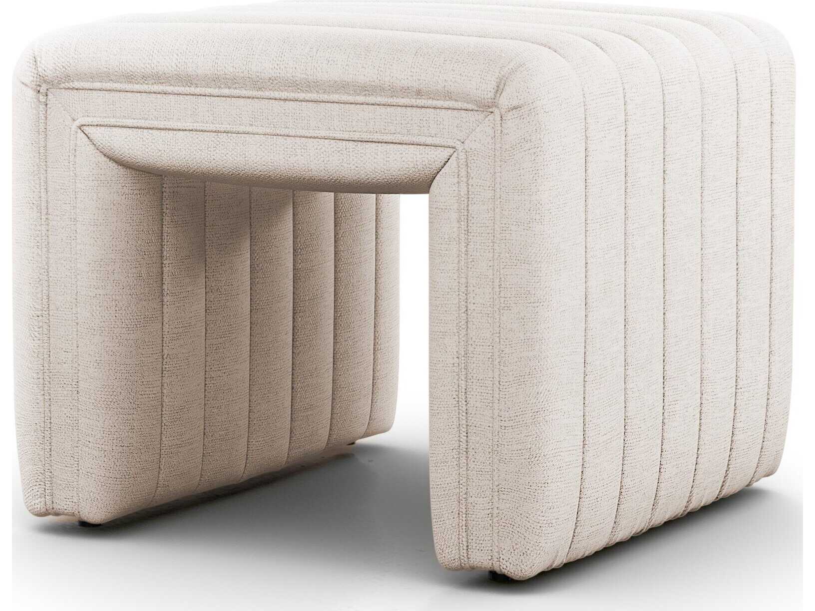 Four Hands Grayson Augustine Dover Crescent Cream Upholstered Ottoman