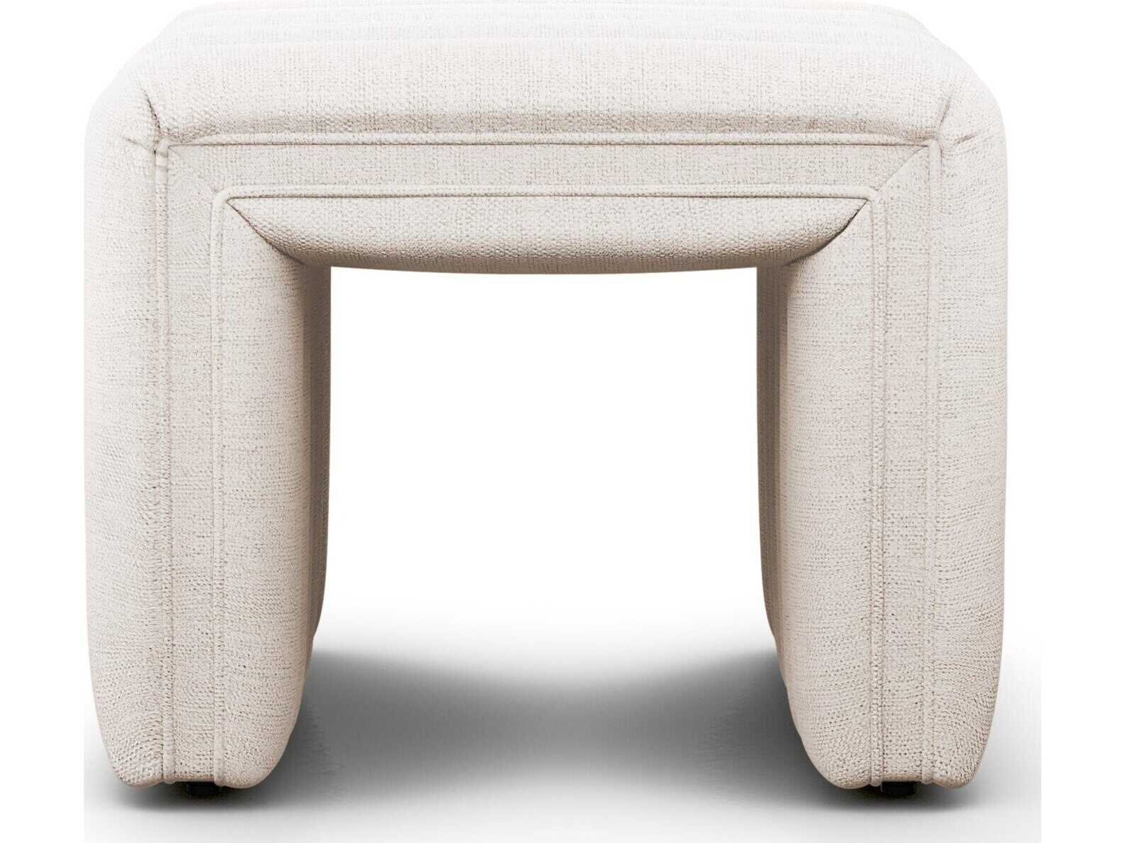 Four Hands Grayson Augustine Dover Crescent Cream Upholstered Ottoman