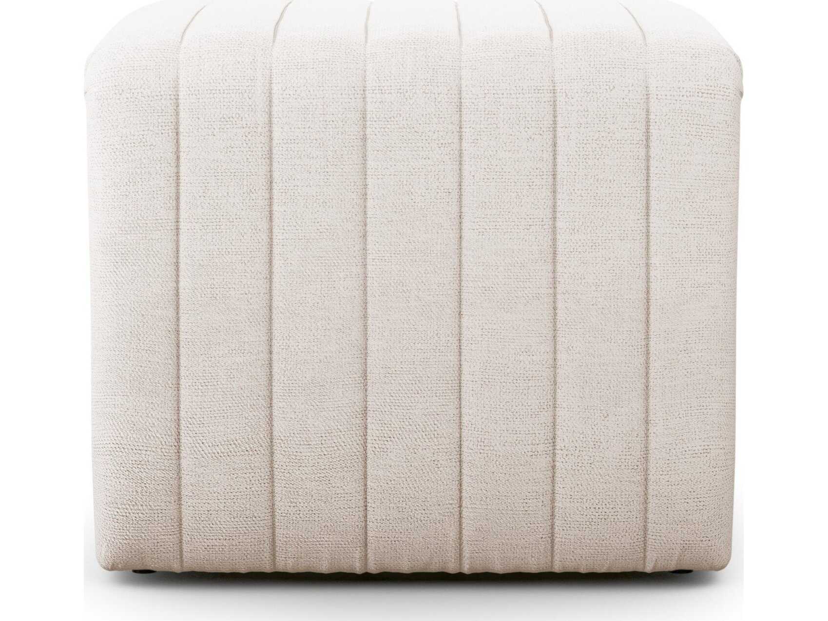 Four Hands Grayson Augustine Dover Crescent Cream Upholstered Ottoman