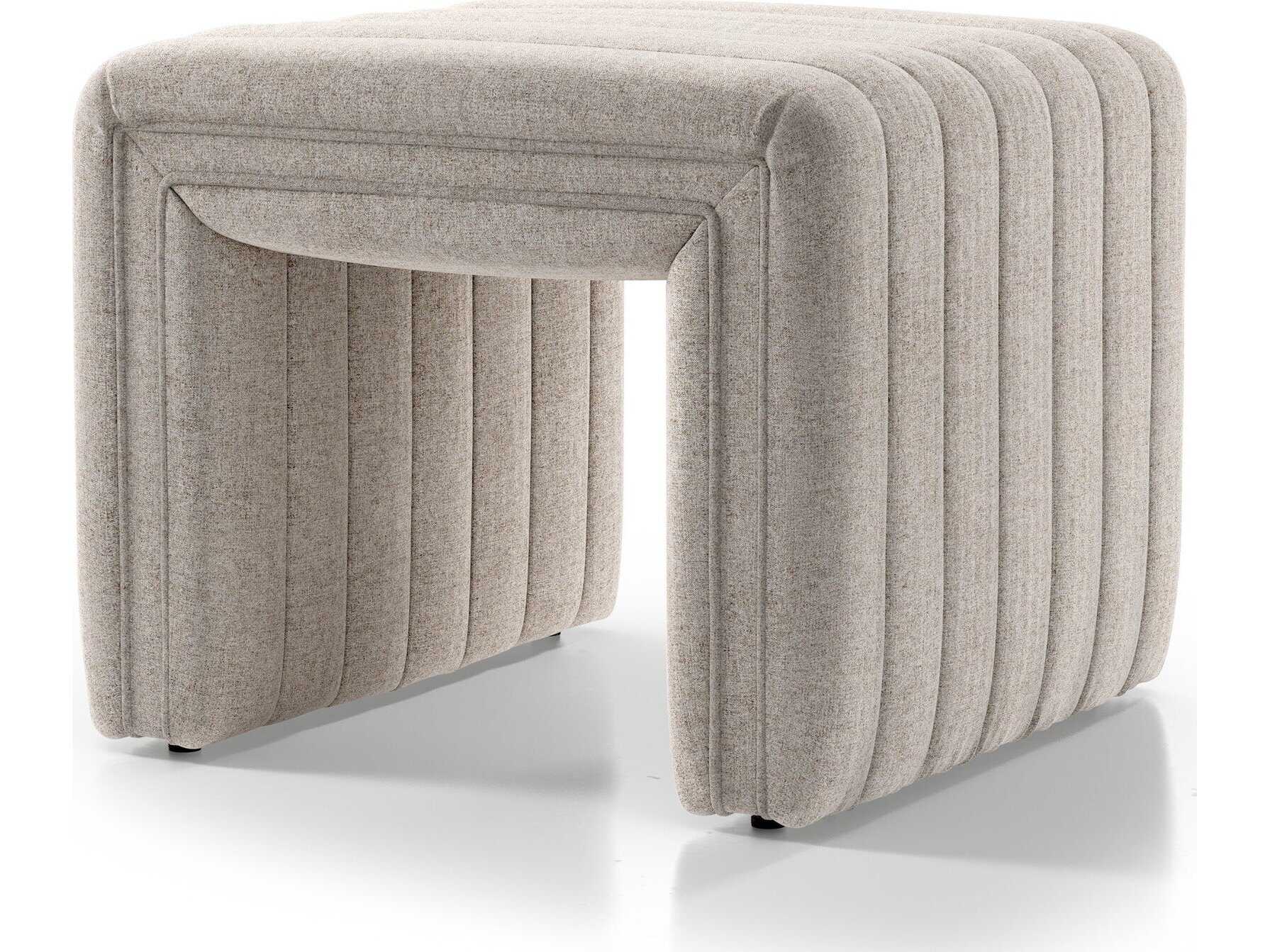 Four Hands Grayson Augustine Orly Natural Beige Upholstered Ottoman