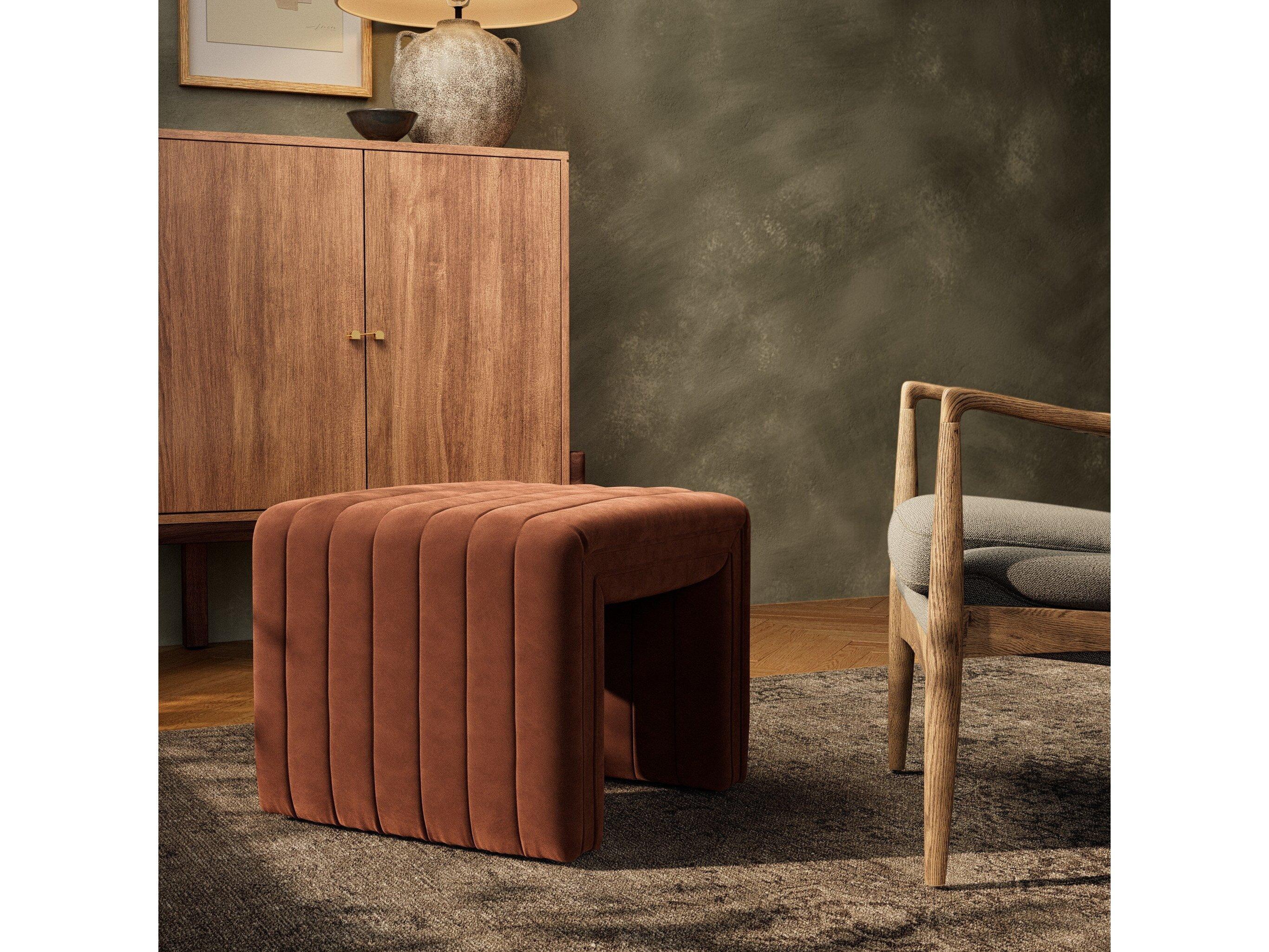 Four Hands Grayson Augustine 21" Upholstered Ottoman