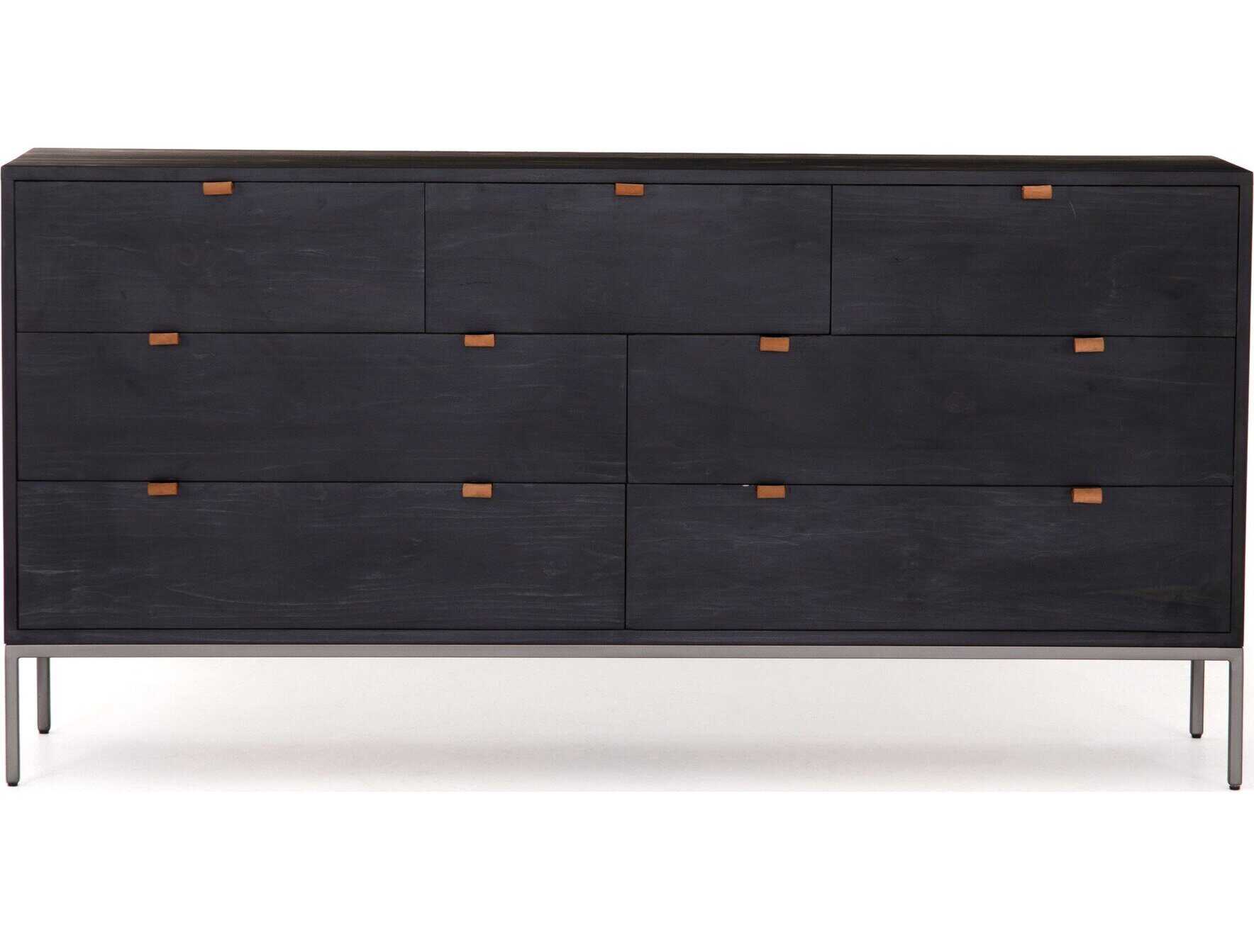 Four Hands Fulton Trey 7-Drawers Poplar Wood Double Dresser