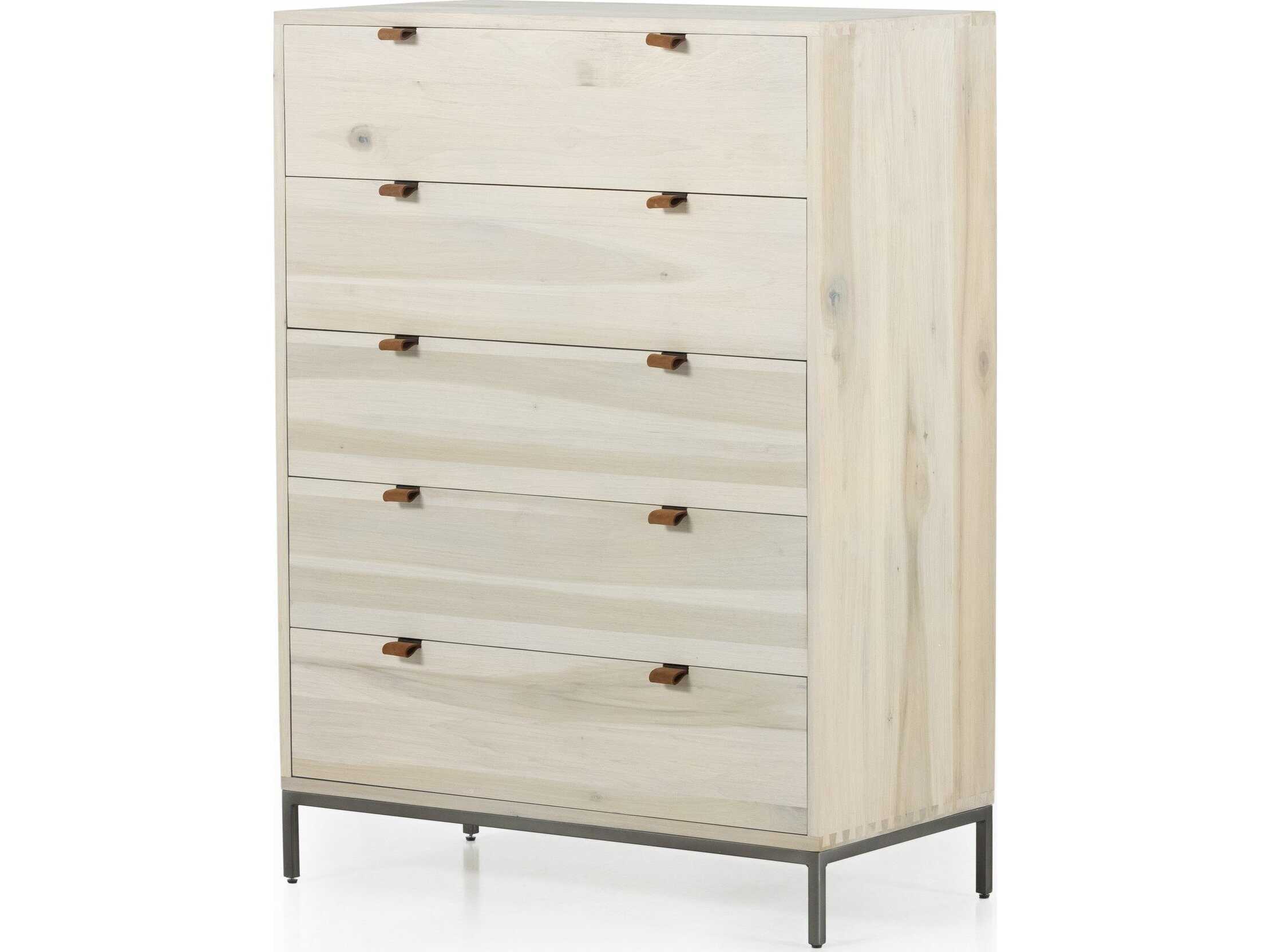 Four Hands Fulton Trey Dove Poplar  Wood 5 Drawer Dresser