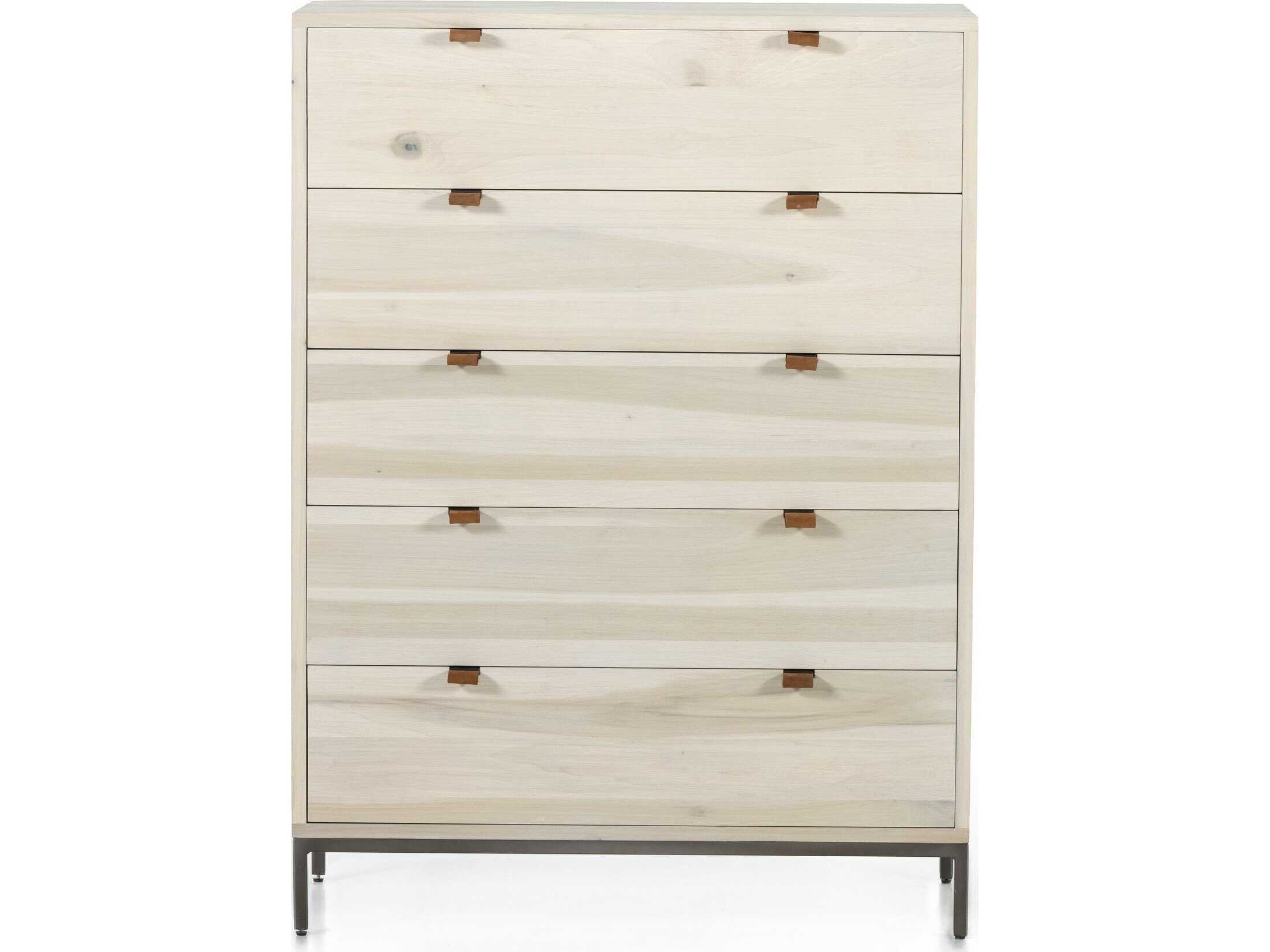 Four Hands Fulton Trey Dove Poplar  Wood 5 Drawer Dresser