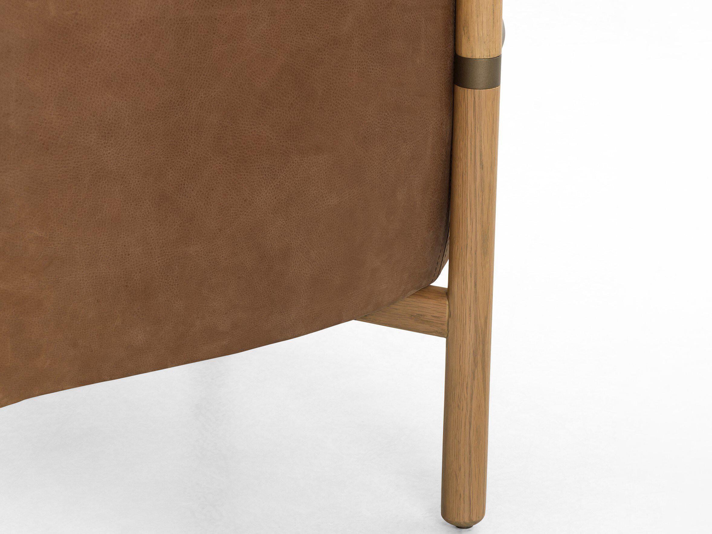 Four Hands Grayson Enfield Brown Leather Accent Chair