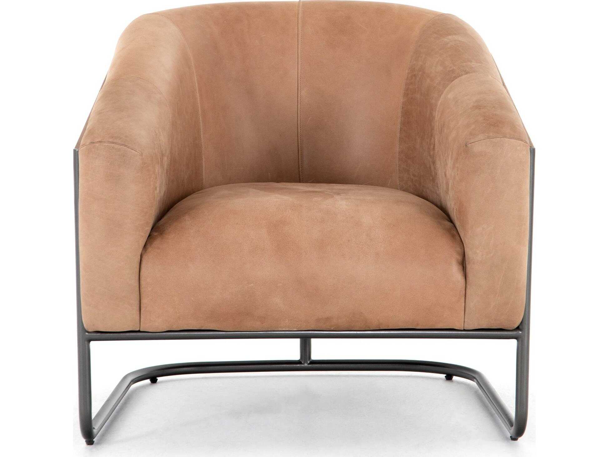 Four Hands Etta Belfast Beige Leather Accent Chair