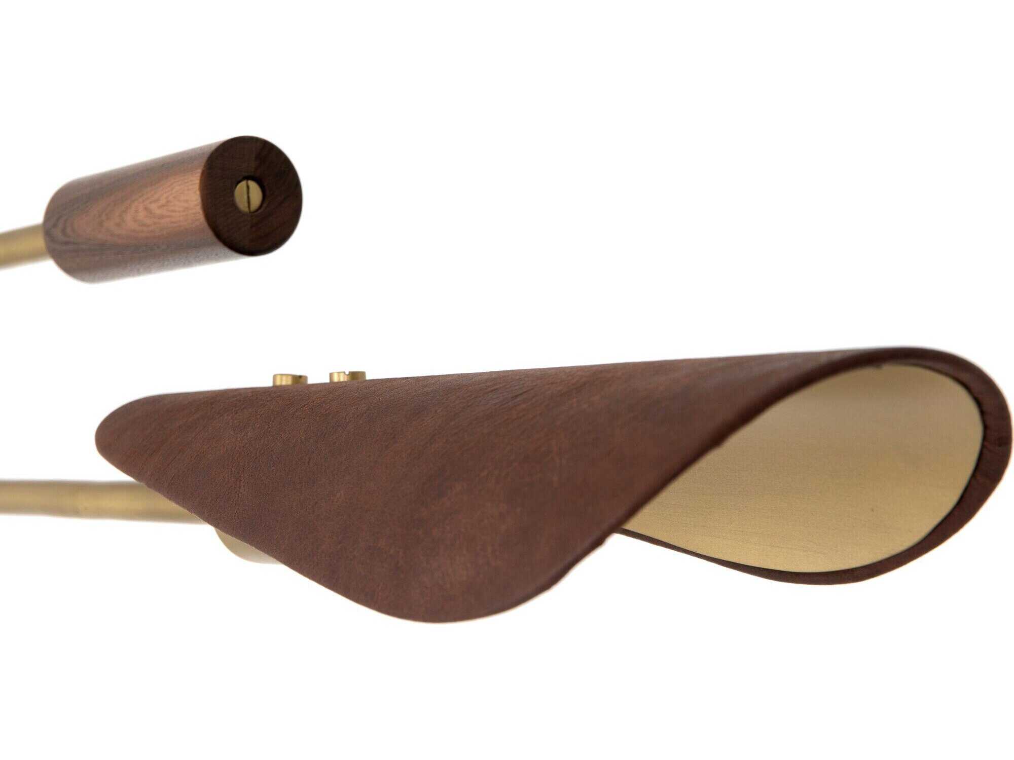 Four Hands Stockton 3-Light Dark Brown Leather Antique Brass LED Linear Chandelier