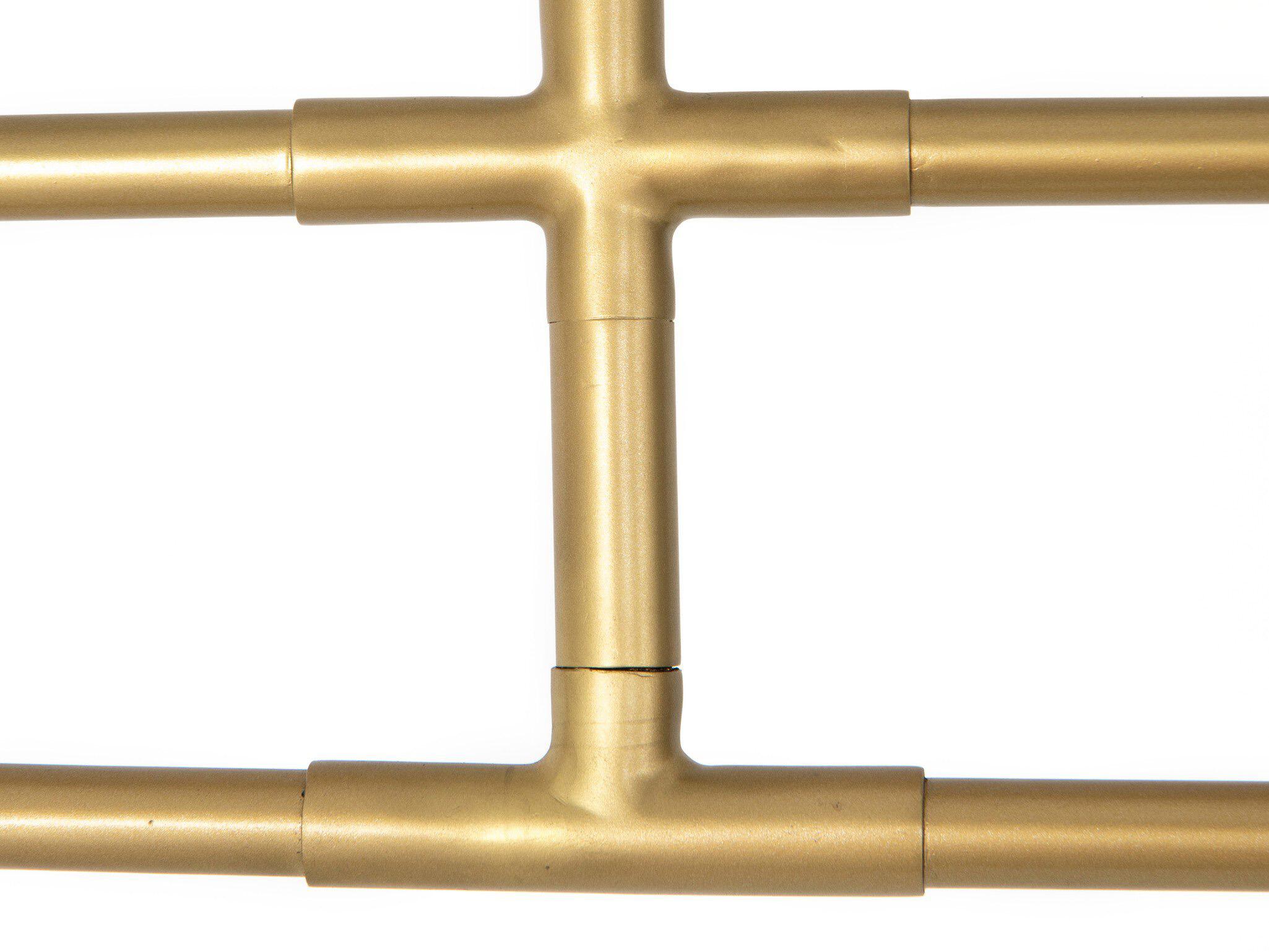 Four Hands Stockton 3-Light Dark Brown Leather Antique Brass LED Linear Chandelier