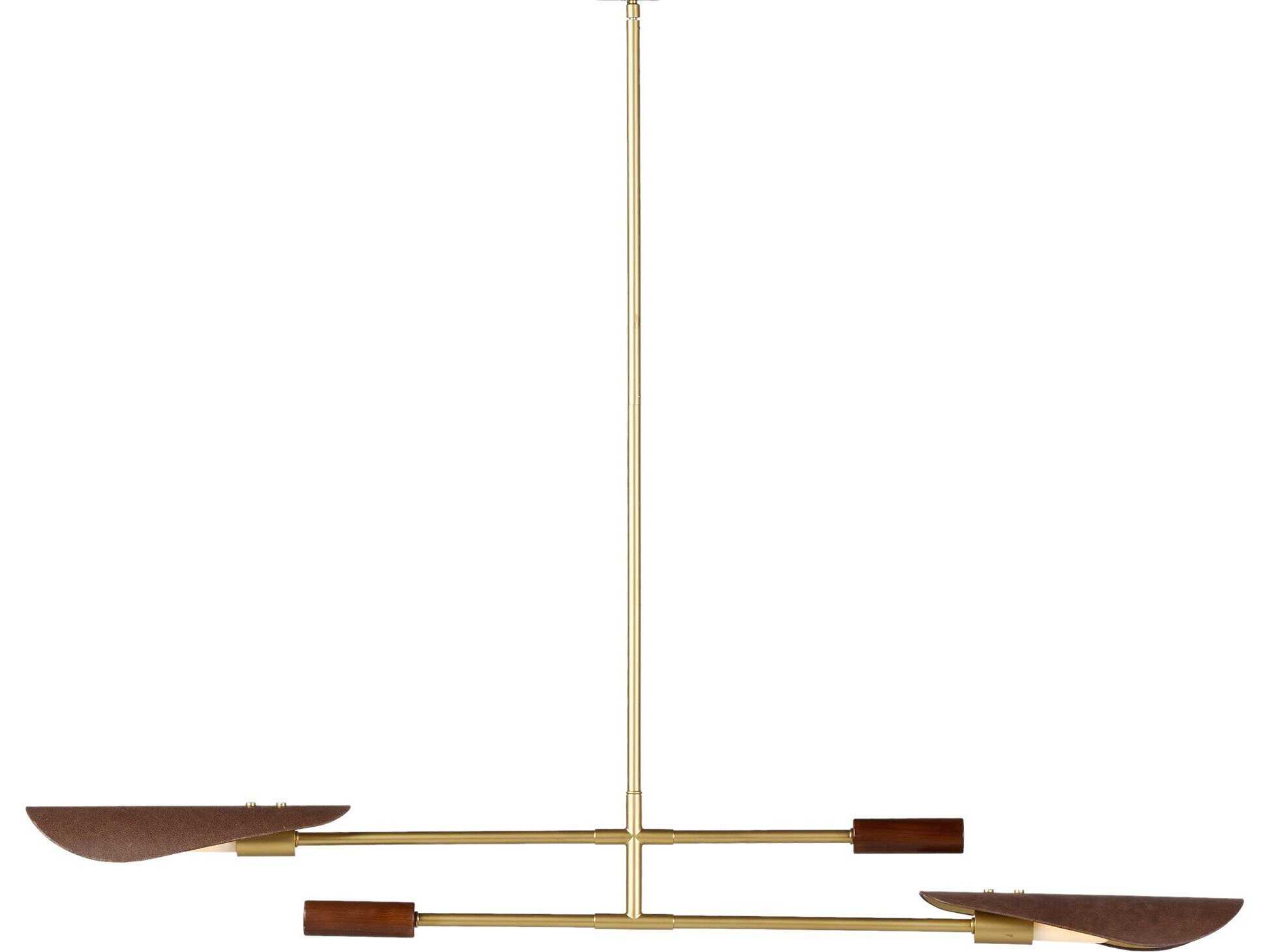 Four Hands Stockton 2-Light Brass LED Linear Island Pendant
