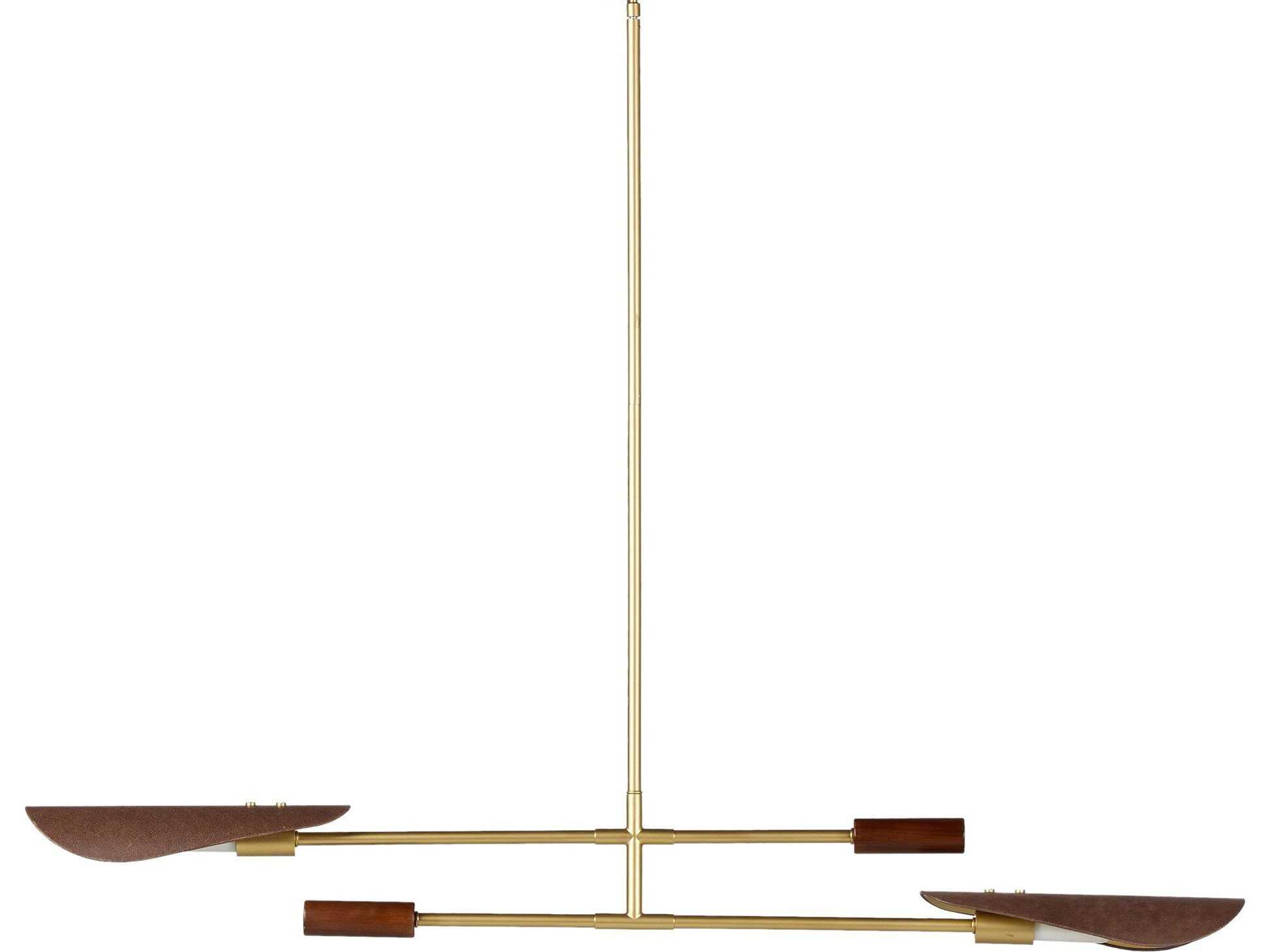 Four Hands Stockton 2-Light Brass LED Linear Island Pendant