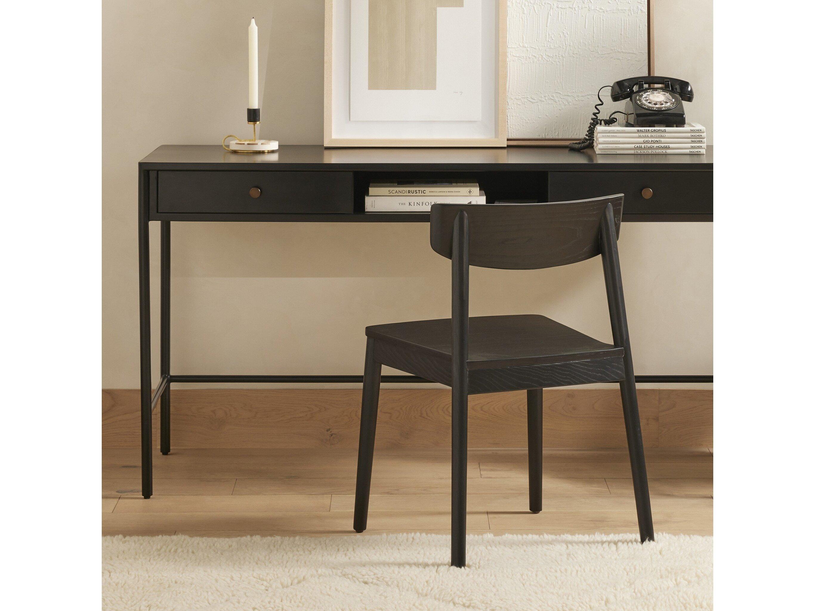 Four Hands Allston Maddie Ash Wood Black Side Dining Chair