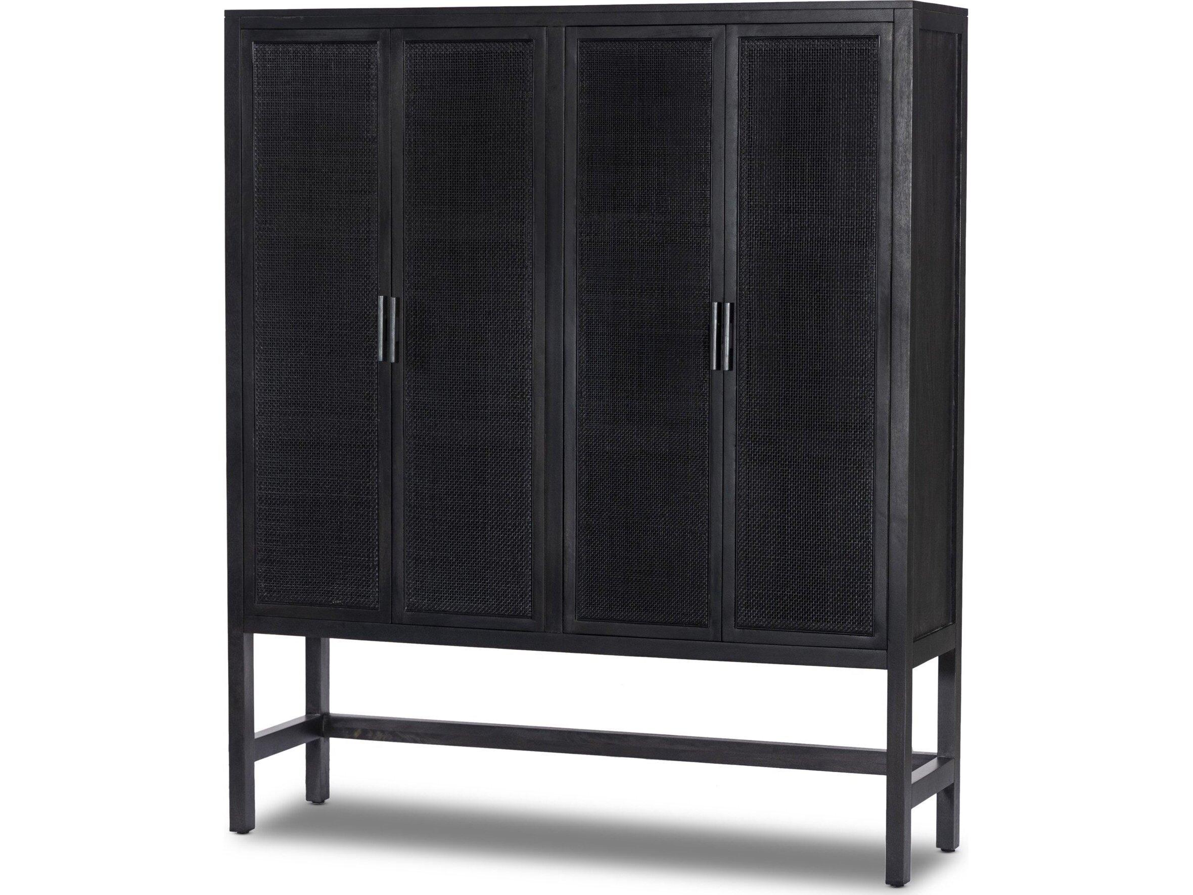 Four Hands Leighton Black Mango Wood Accent Chest
