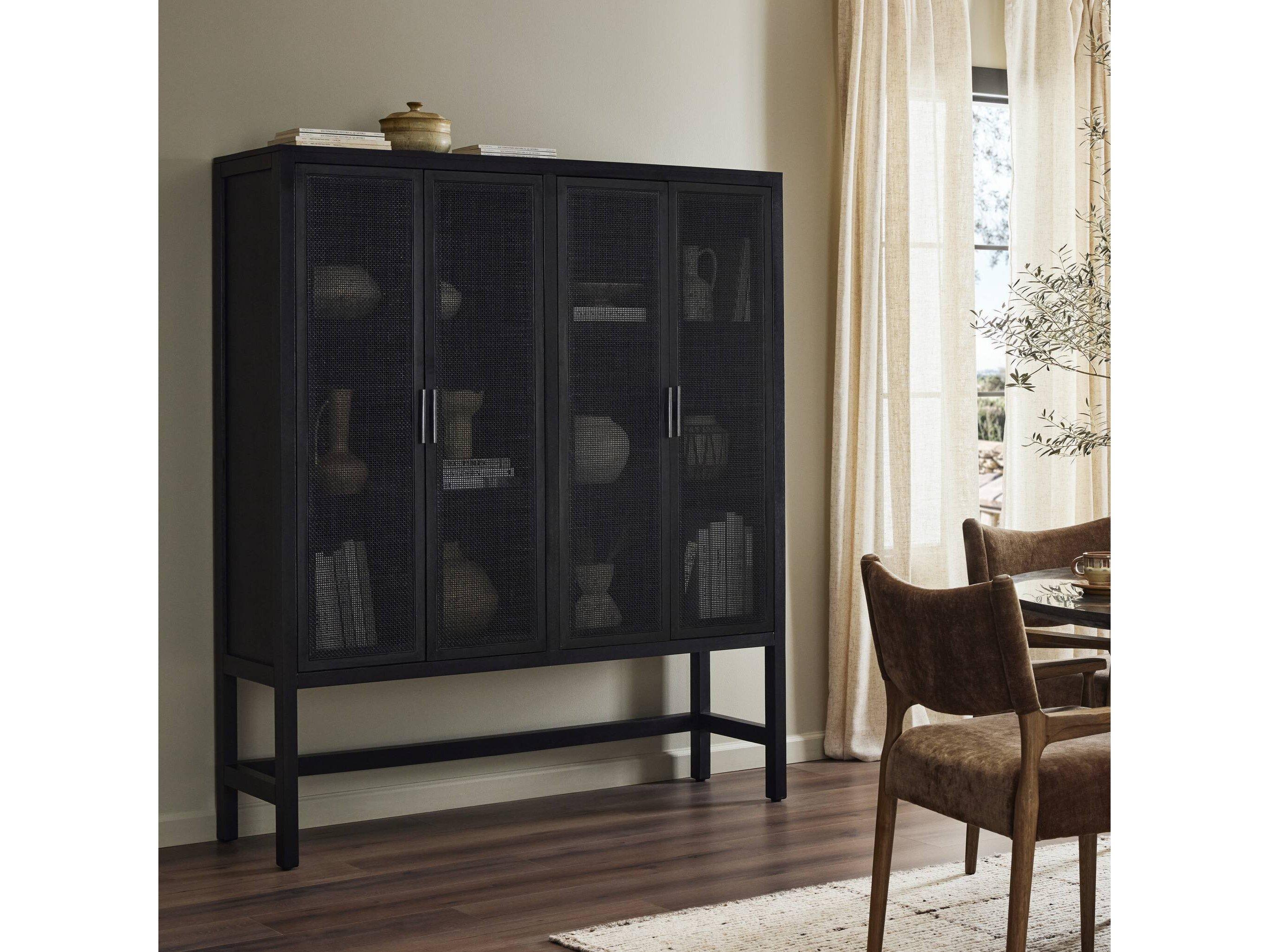 Four Hands Leighton Black Mango Wood Accent Chest