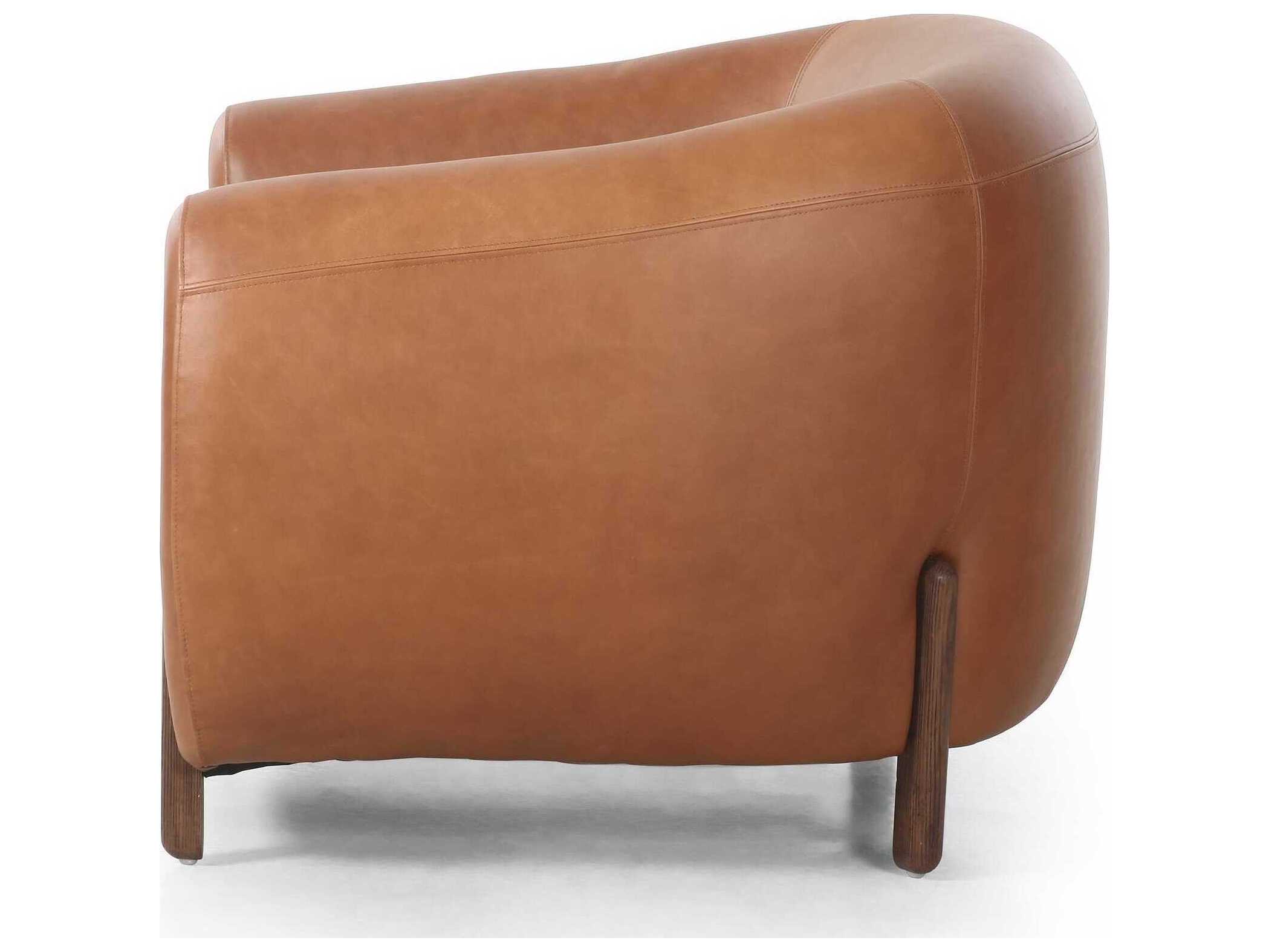 Four Hands Caswell Lyla Valencia Camel Leather Accent Chair