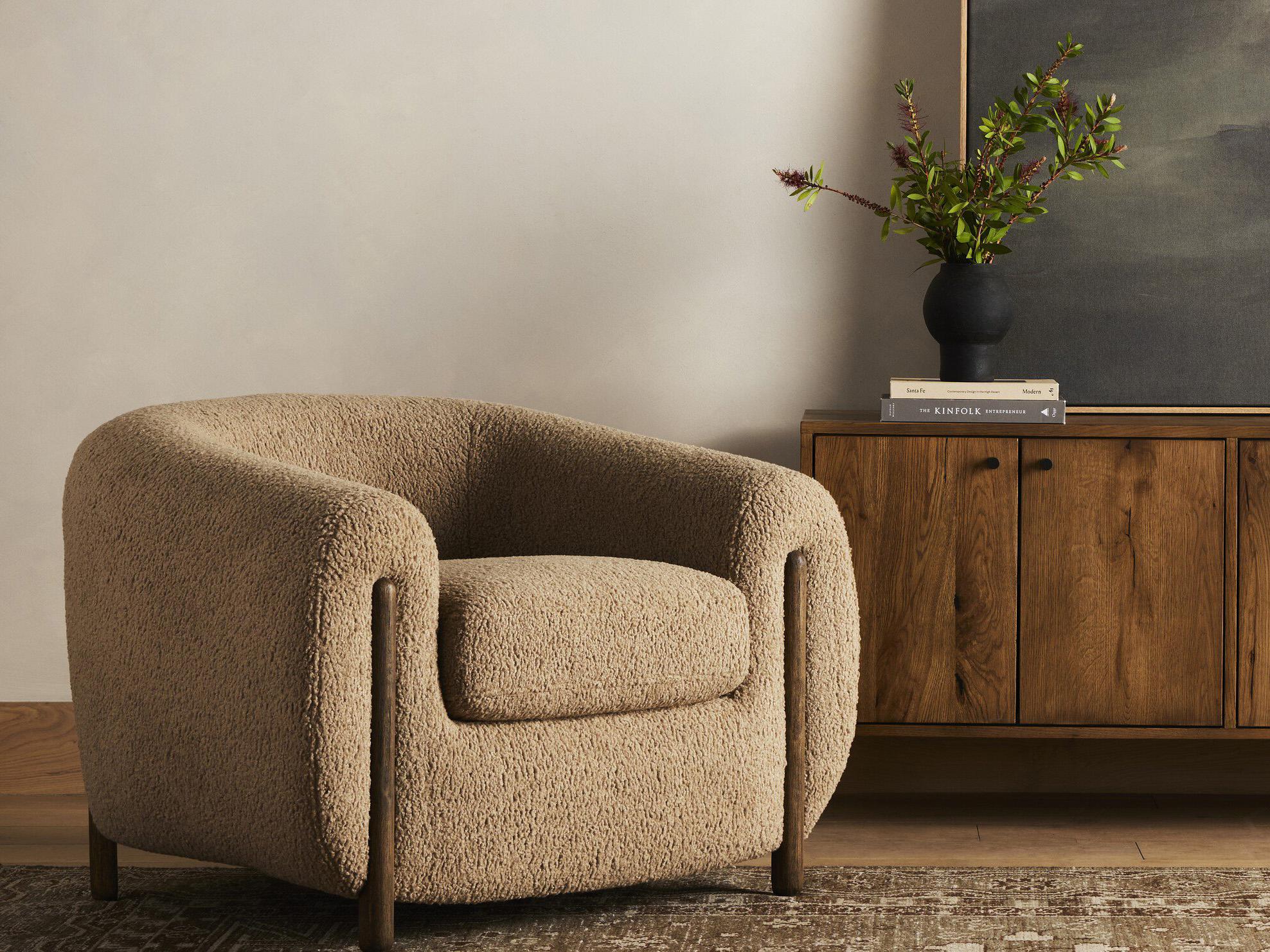 Four Hands Caswell Lyla Sheepskin Camel  Accent Chair