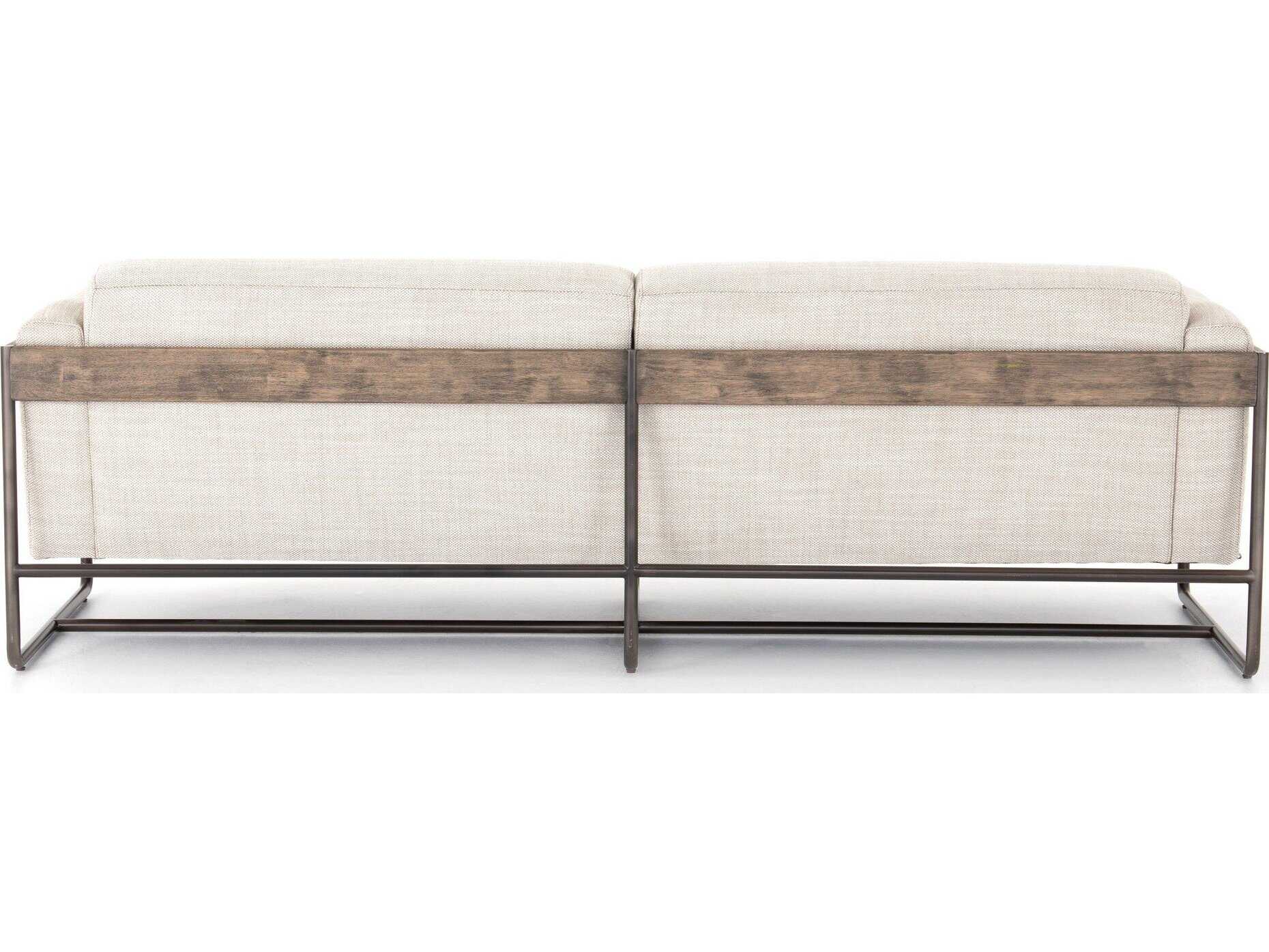 Four Hands Westgate Ella Gable Taupe Bronze Gunmetal Umber Natural Lamont Beige Upholstered Sofa